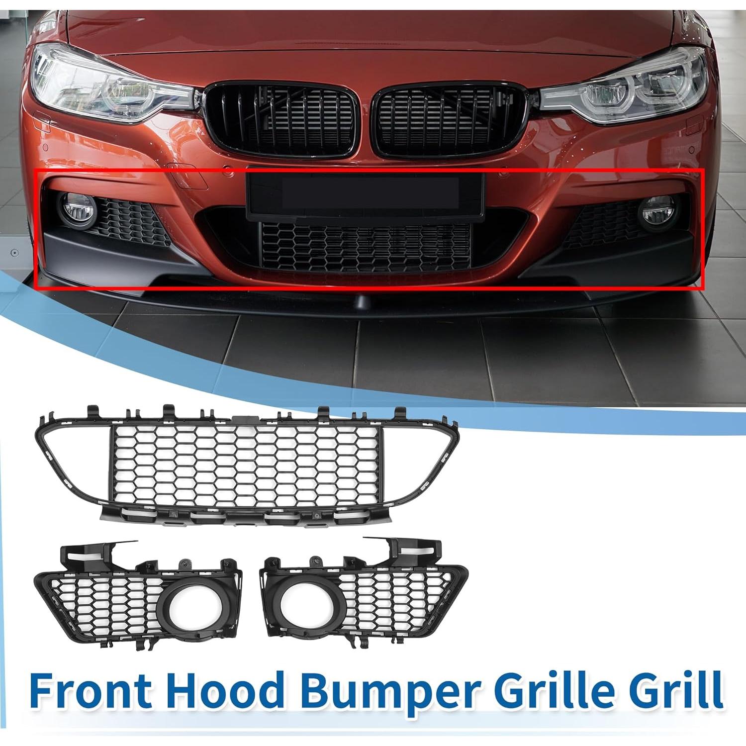 Rejilla de Parachoques Inferior Delantera X AUTOHAUX para BMW 320i 2013-2018