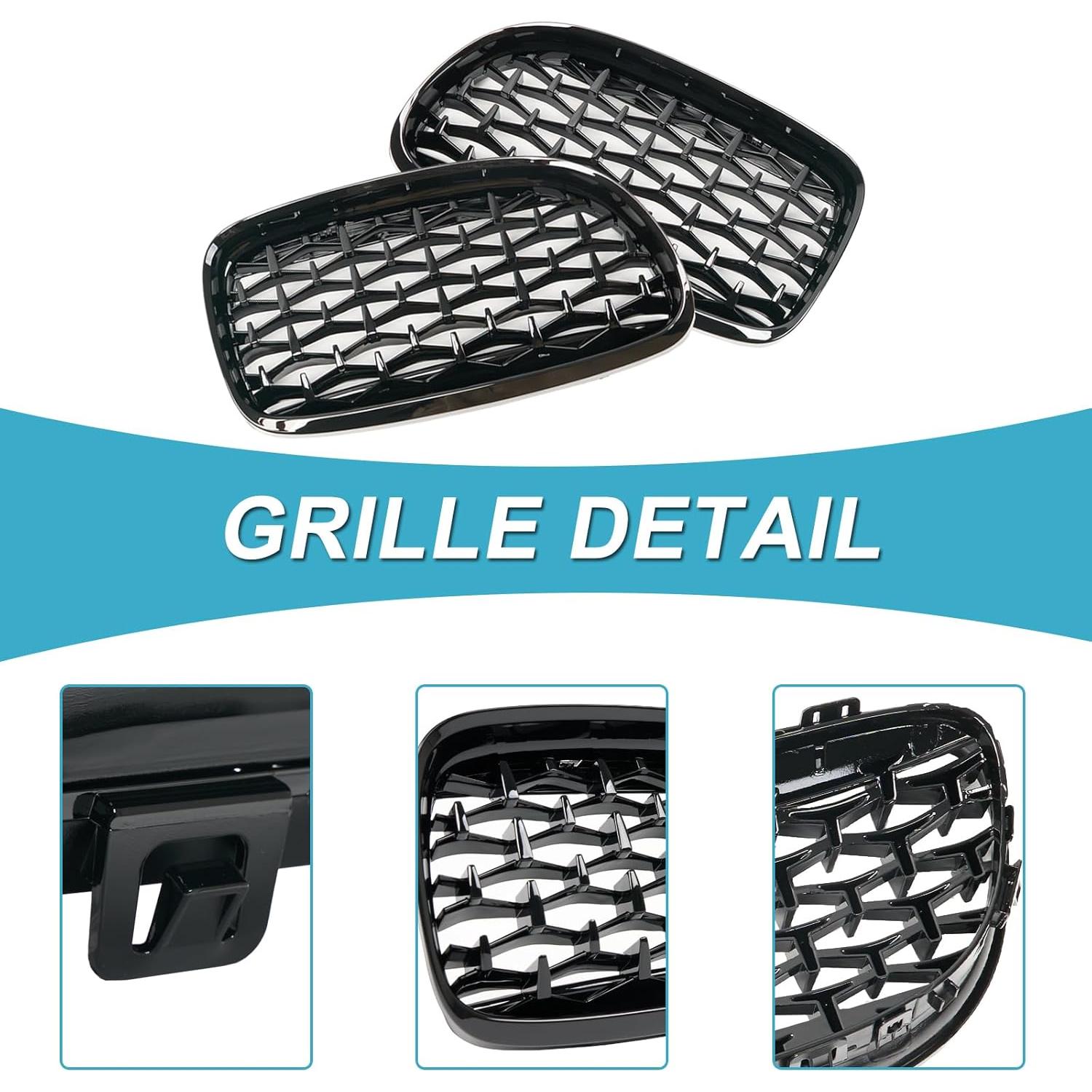 Rejilla Frontal KHK para BMW E90/E91 2009-2011 Negro Brillante