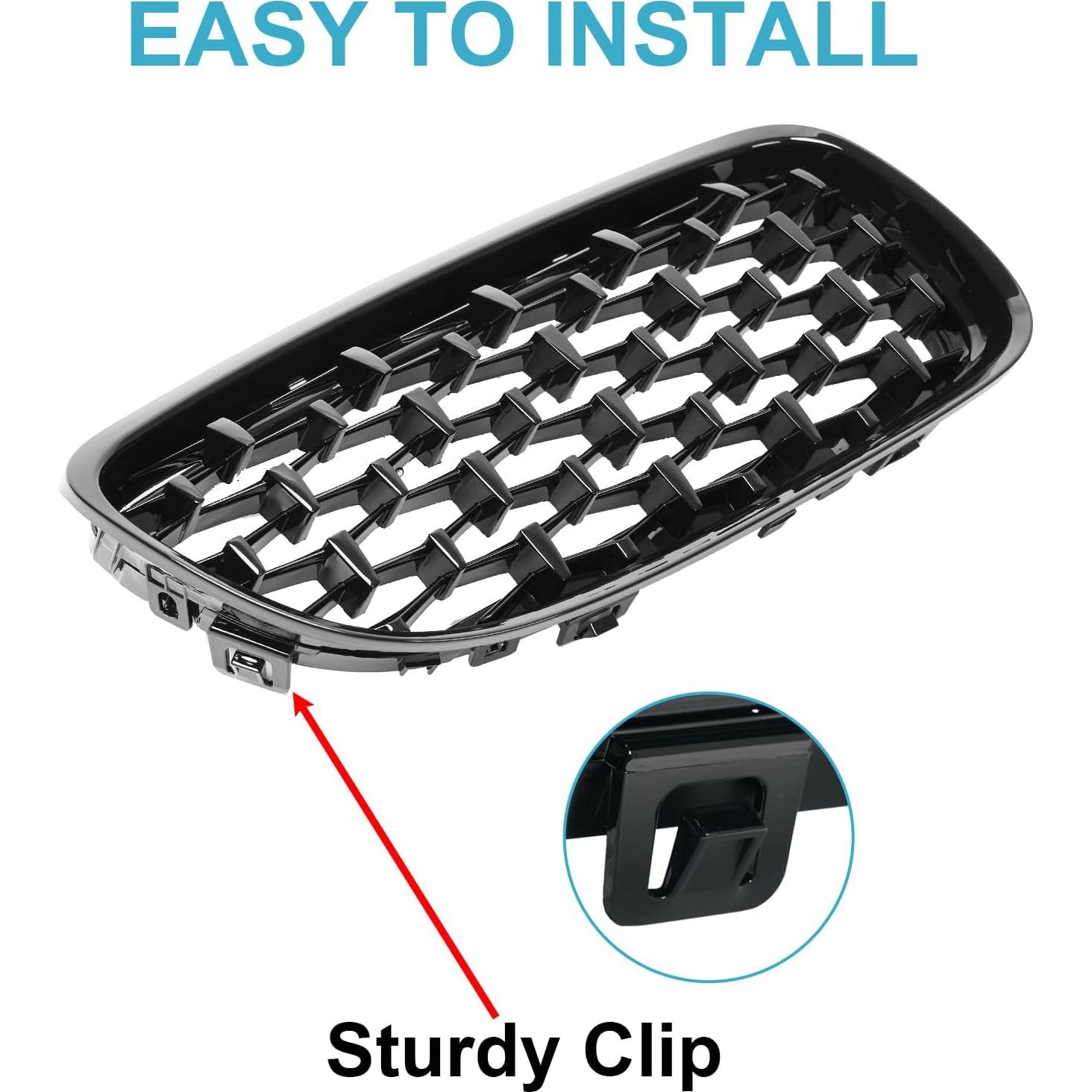 Rejilla Frontal KHK para BMW E90/E91 2009-2011 Negro Brillante