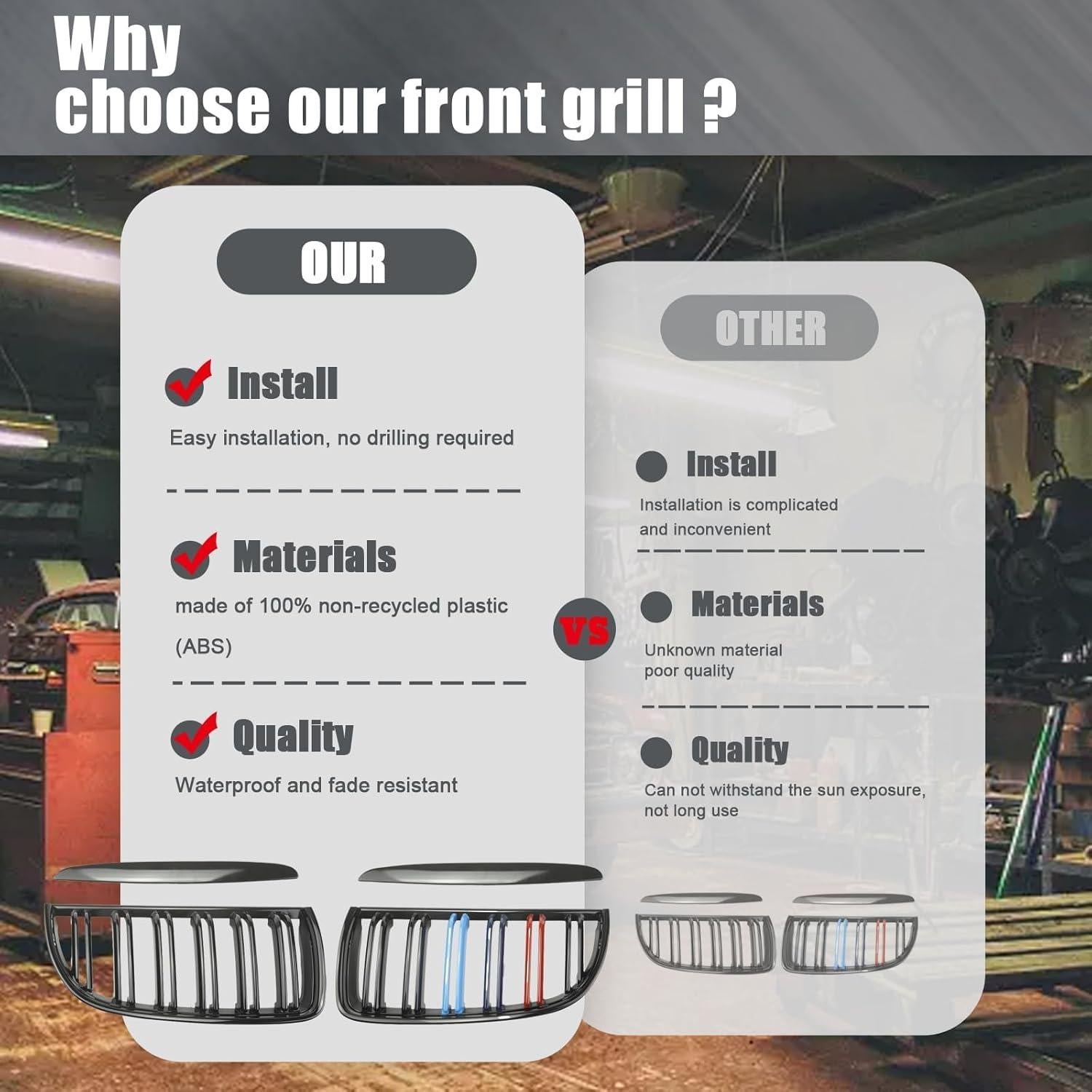 Rejilla del Riñón Frontal JUEDIMA para BMW E90 2005-2008 M-Color