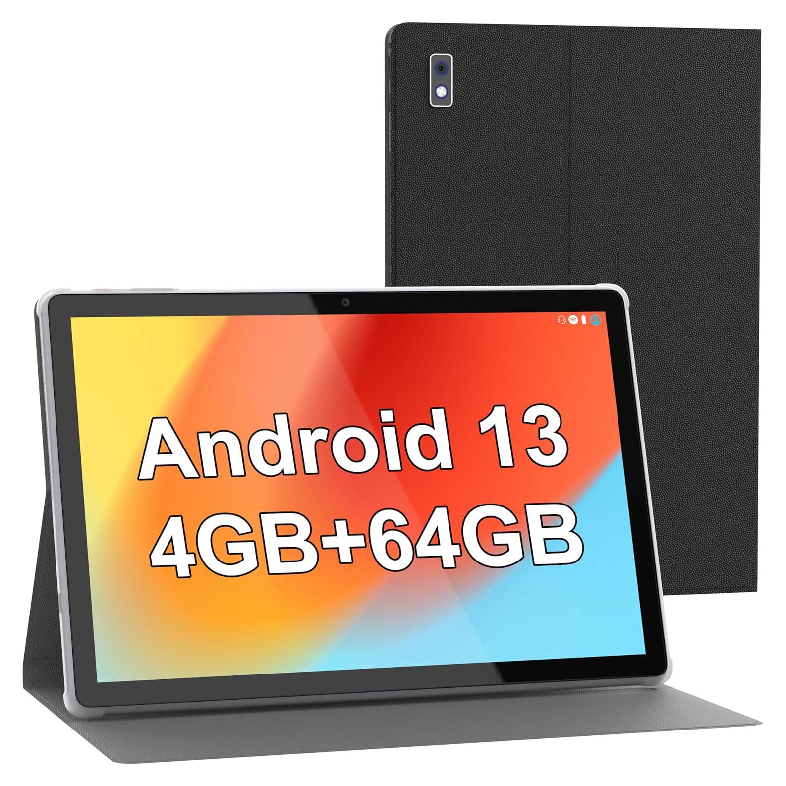 Tableta BYYBUO 10.1" Android 13 4GB RAM 64GB Funda