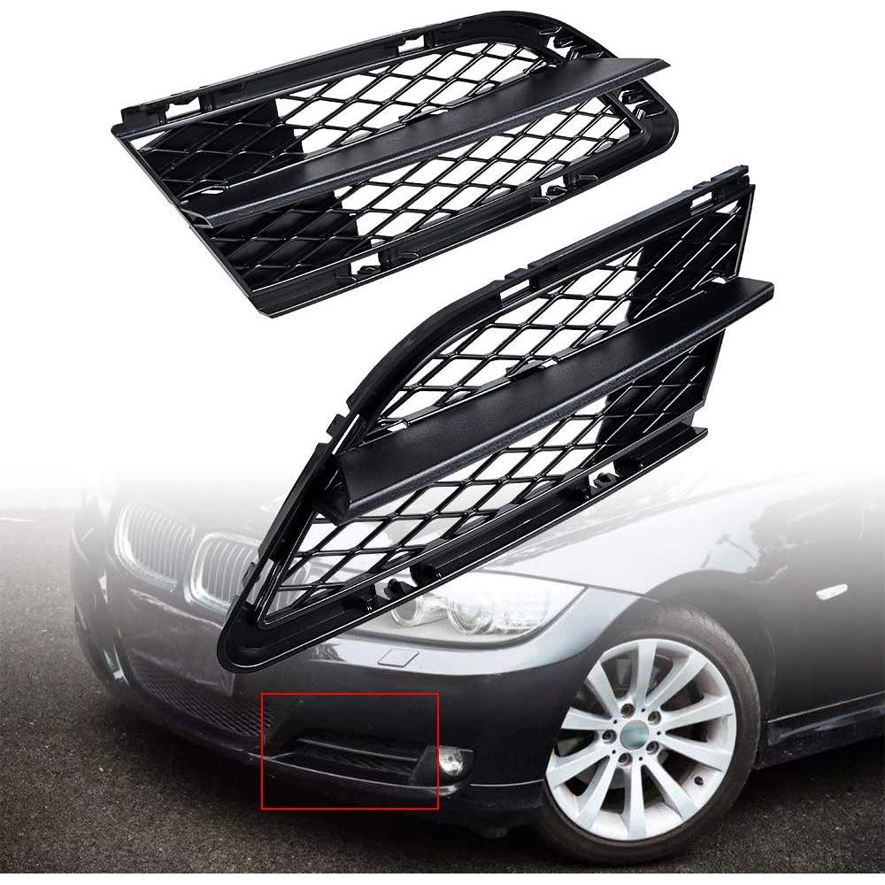Rejillas Inferiores Parachoques BMW E90 E91 2009-2011 Negro Mate