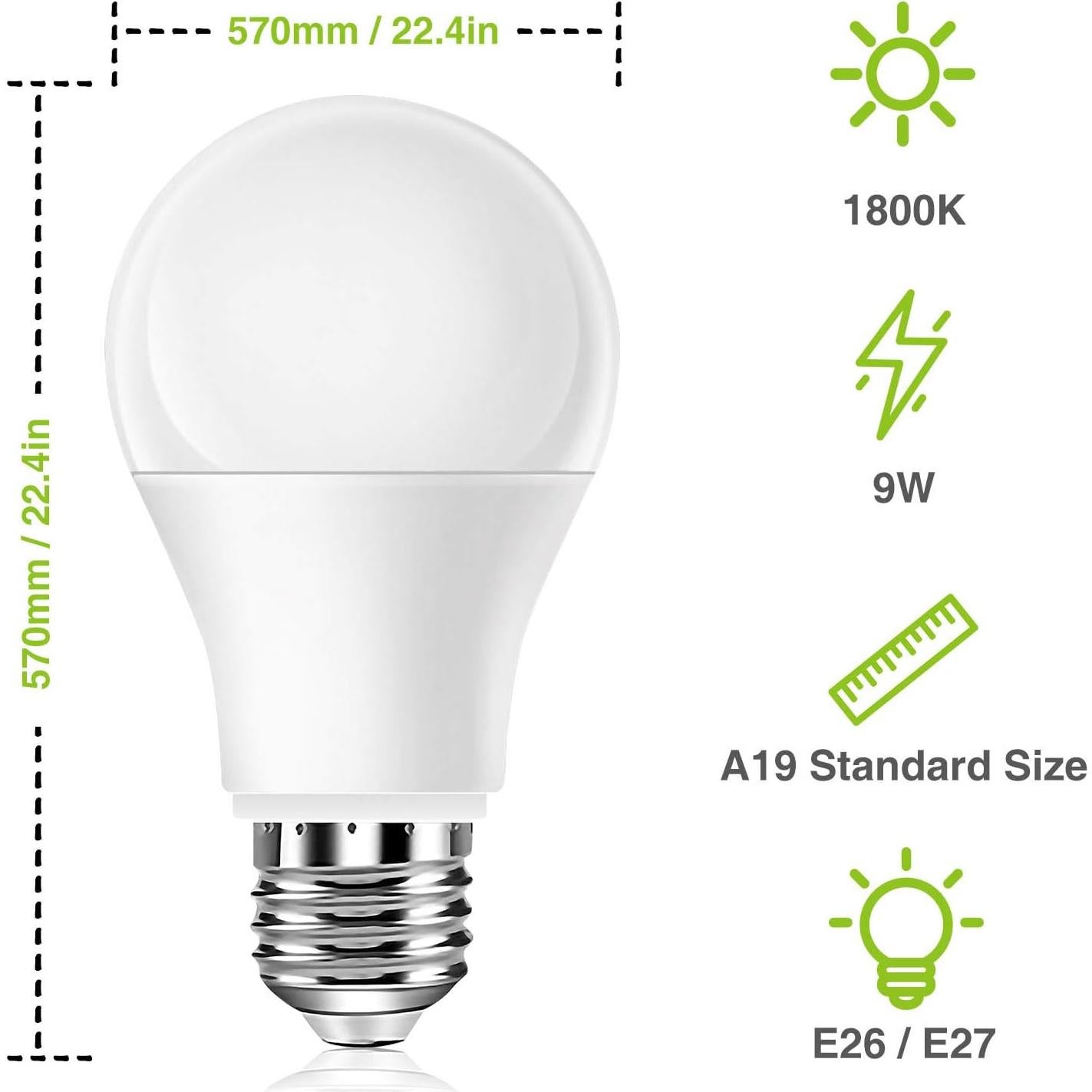Bombilla LED Ámbar Neporal 9W Luz Cálida 1800K 1 Cuenta