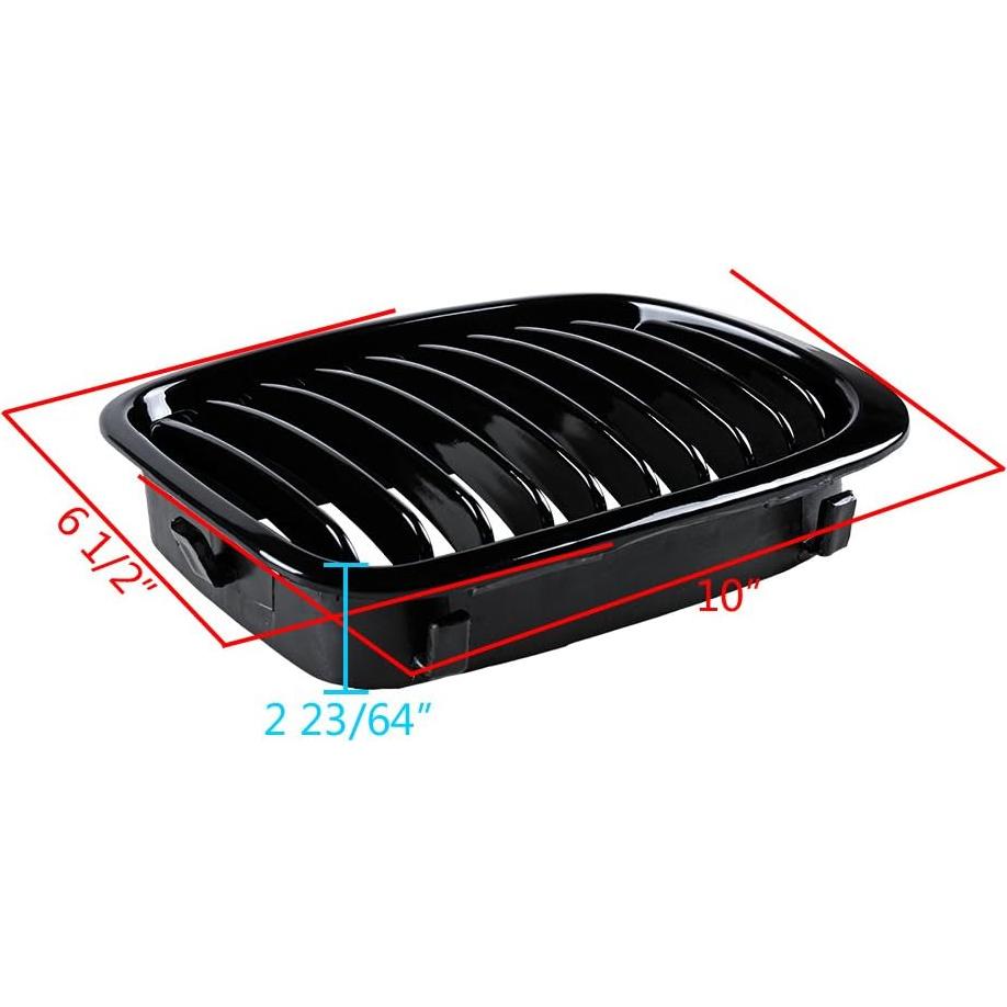 Rejillas de Parachoques Delanteros AutoXcessori para BMW E46 320i 323i 325i 328i 4 Puertas - Negro Brillante