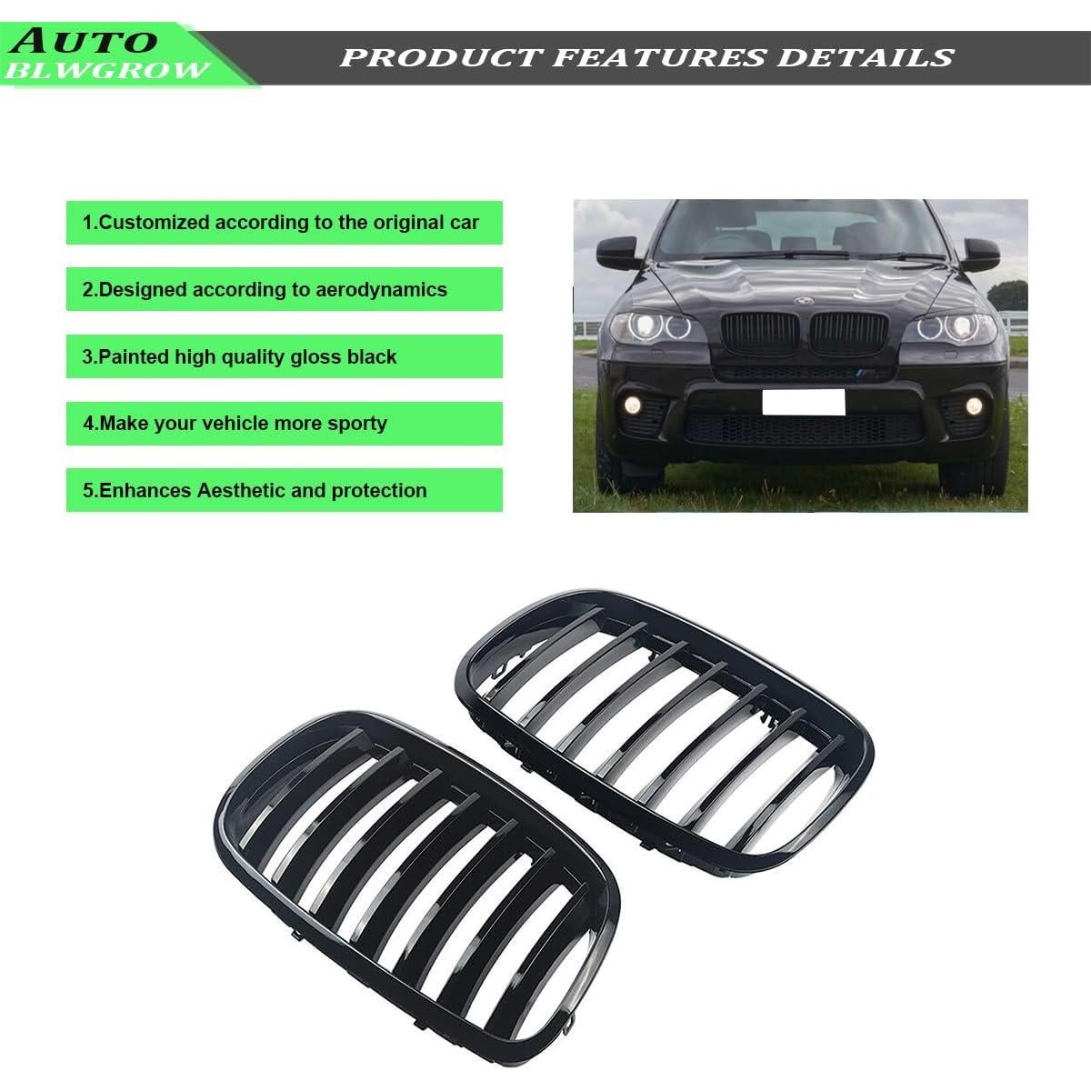 Rejilla delantera BMW X5 E70 / X6 E71 ABS Negro Brillante