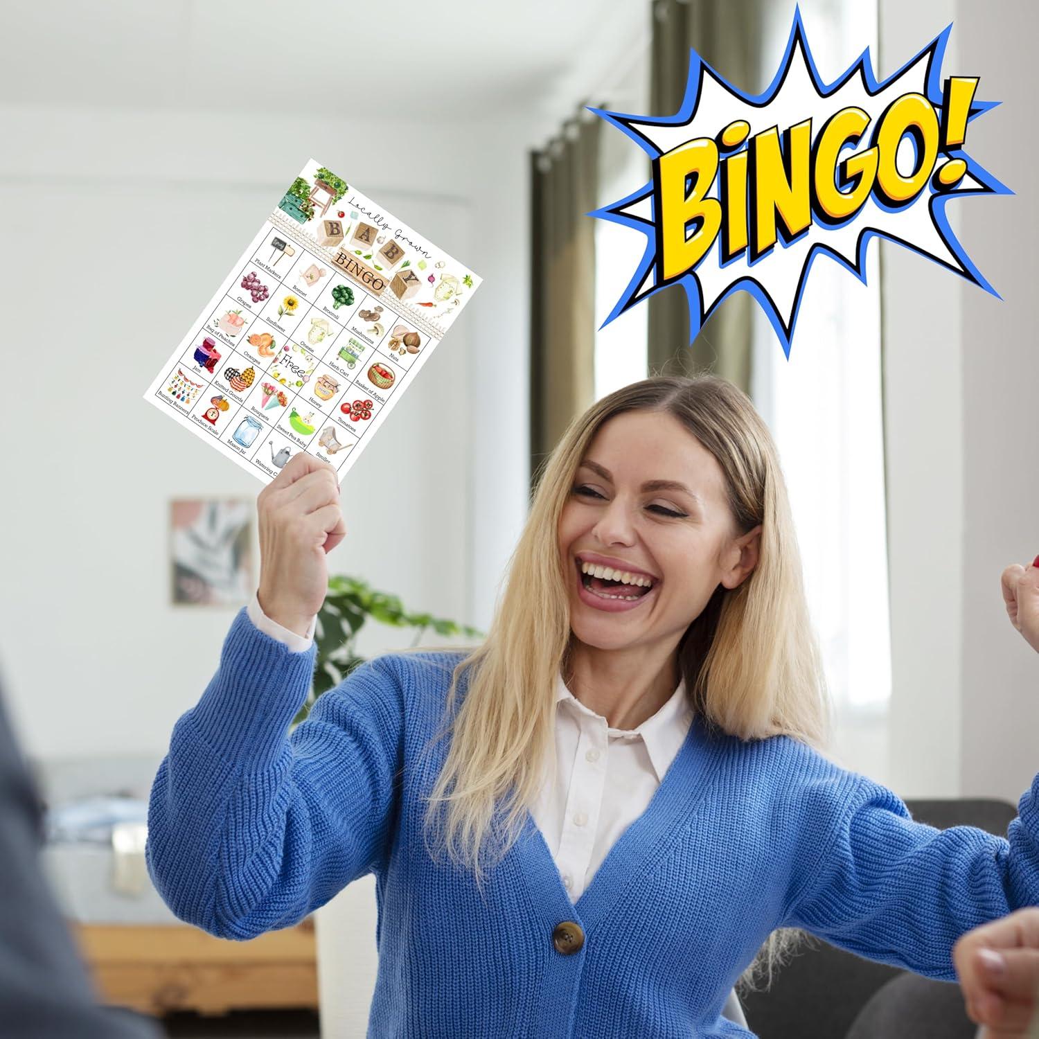 Juego de Bingo Crecido Localmente para Baby Shower 24 Tarjetas