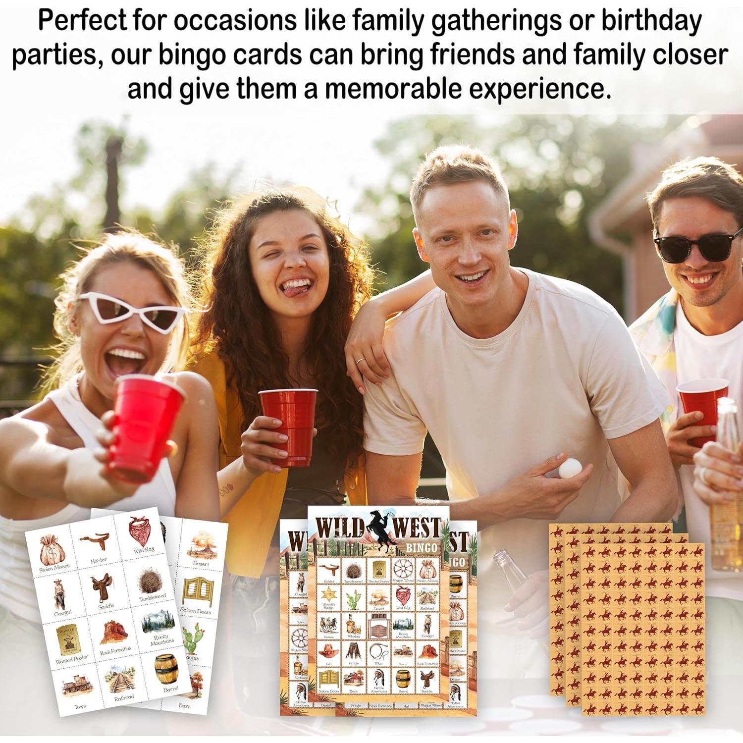 Juego de Bingo Viejo Oeste Tranfvging 24 Tarjetas y Fichas