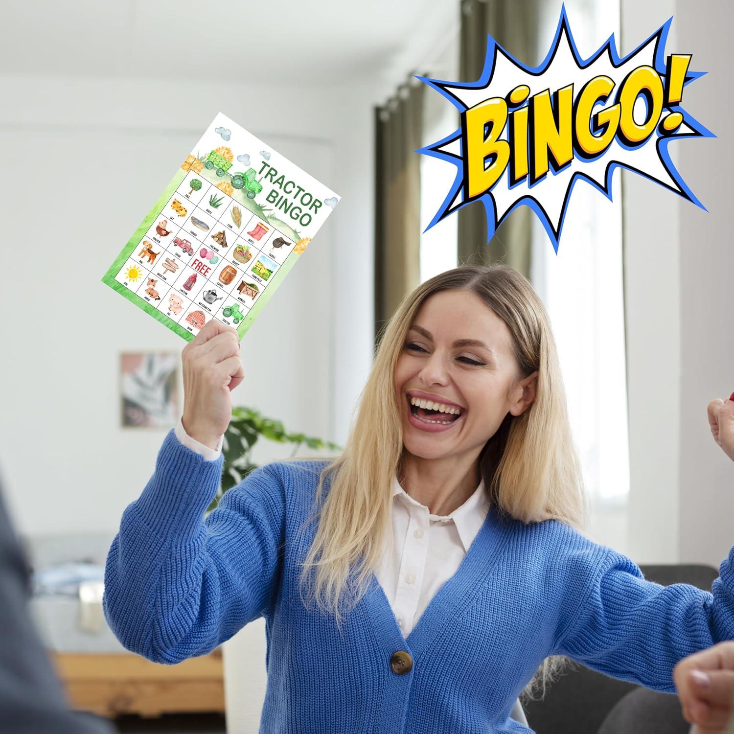 Juego de Bingo Tractores de Granja Tranfvging 24 Tarjetas