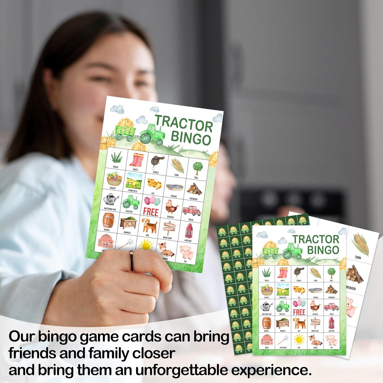 Juego de Bingo Tractores de Granja Tranfvging 24 Tarjetas