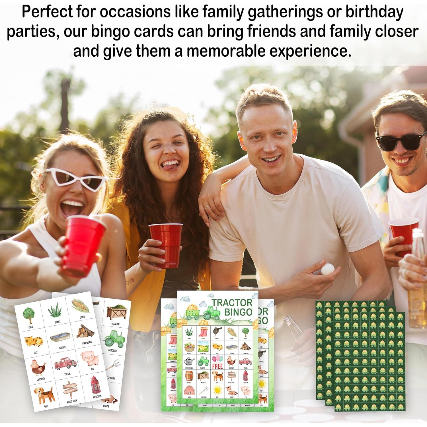 Juego de Bingo Tractores de Granja Tranfvging 24 Tarjetas