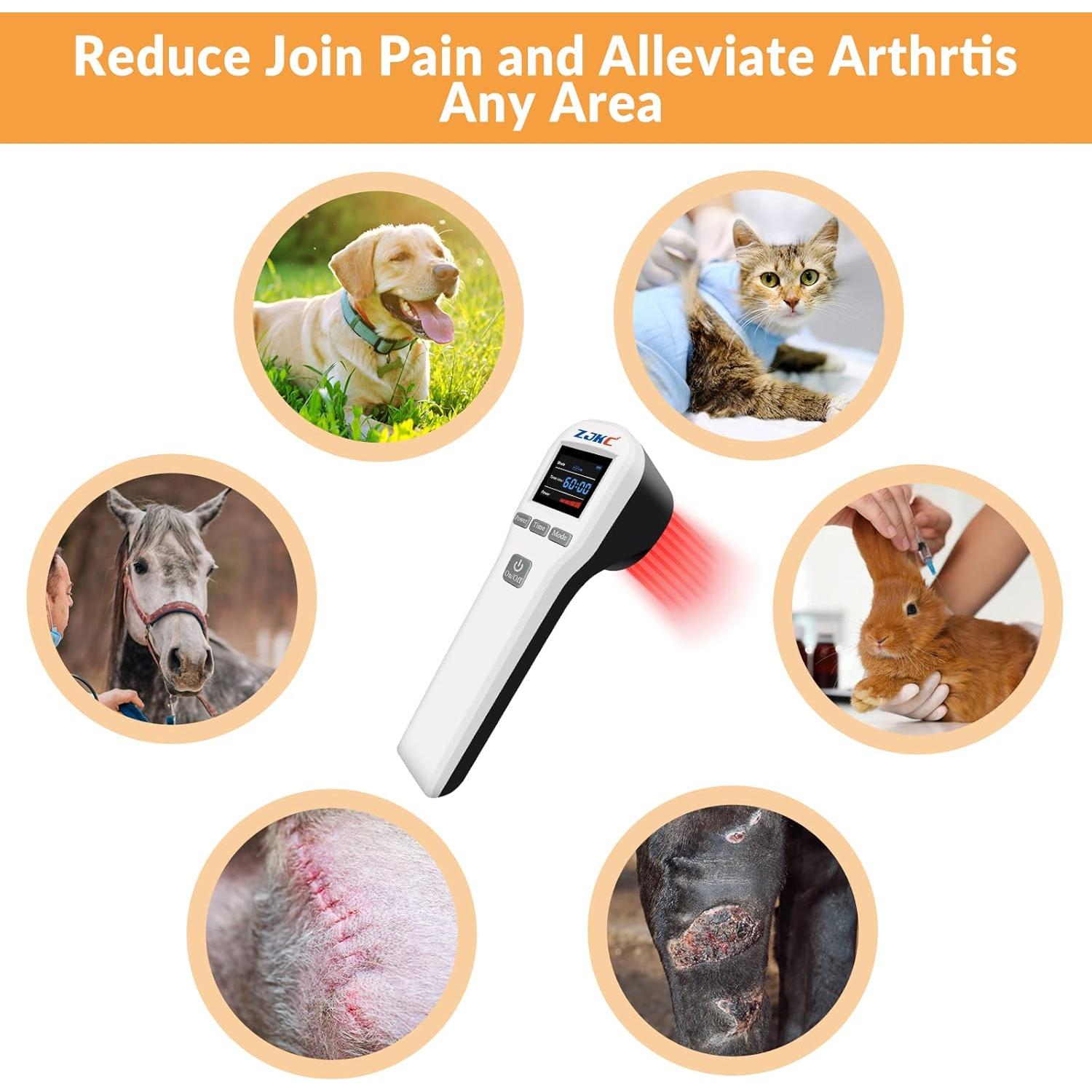 Terapia con Láser Frío ZJKC para Mascotas 4x808nm 16x650nm