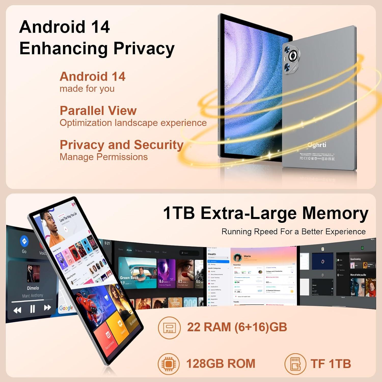 Tableta Dghrti TAB30 10.1" 22GB RAM 128GB ROM Gris