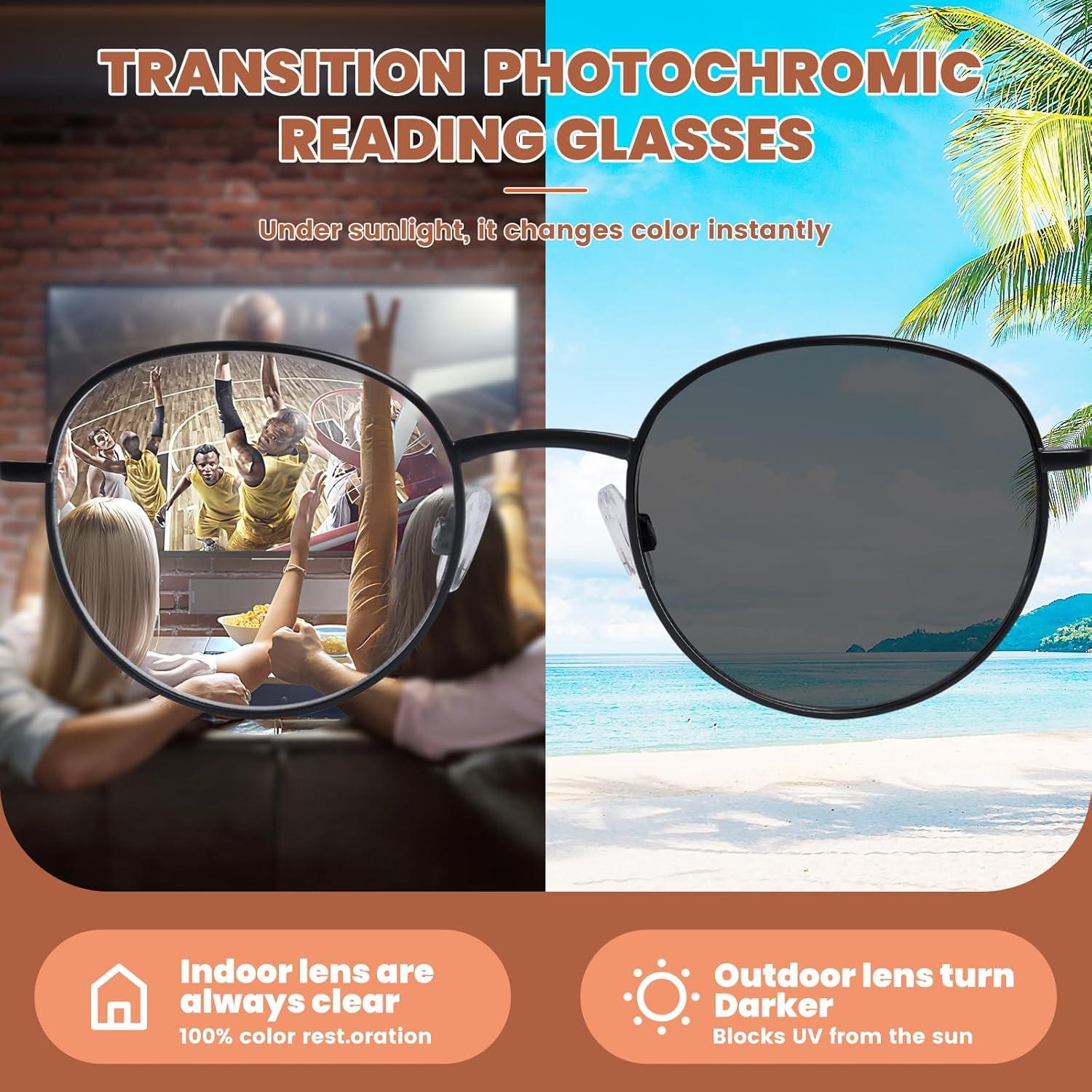 Gafas de lectura progresivas fotocromáticas UV400 - Negro