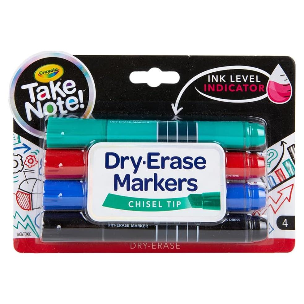 Marcadores Crayola Take Note 4 unidades punta biselada