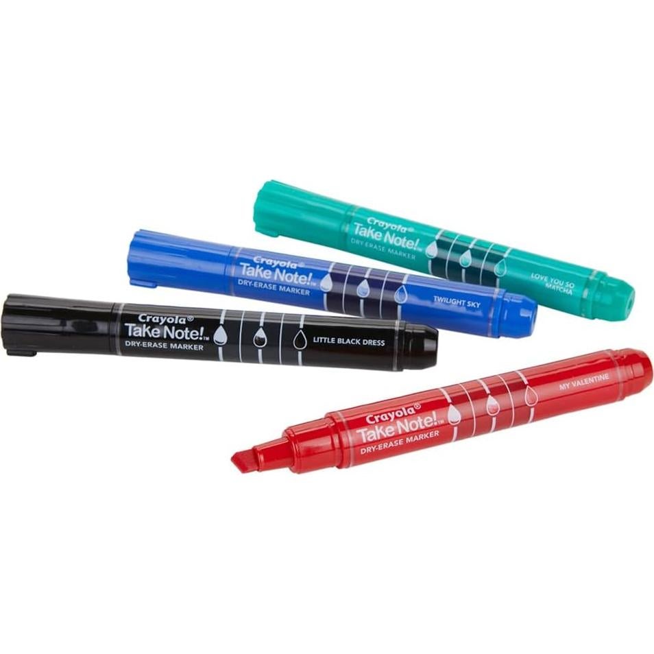 Marcadores Crayola Take Note 4 unidades punta biselada