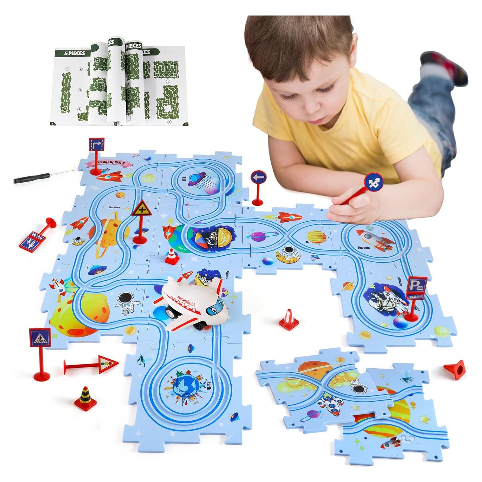 Rompecabezas de Piso XAZASTOV con Auto de Juguete 12 Piezas