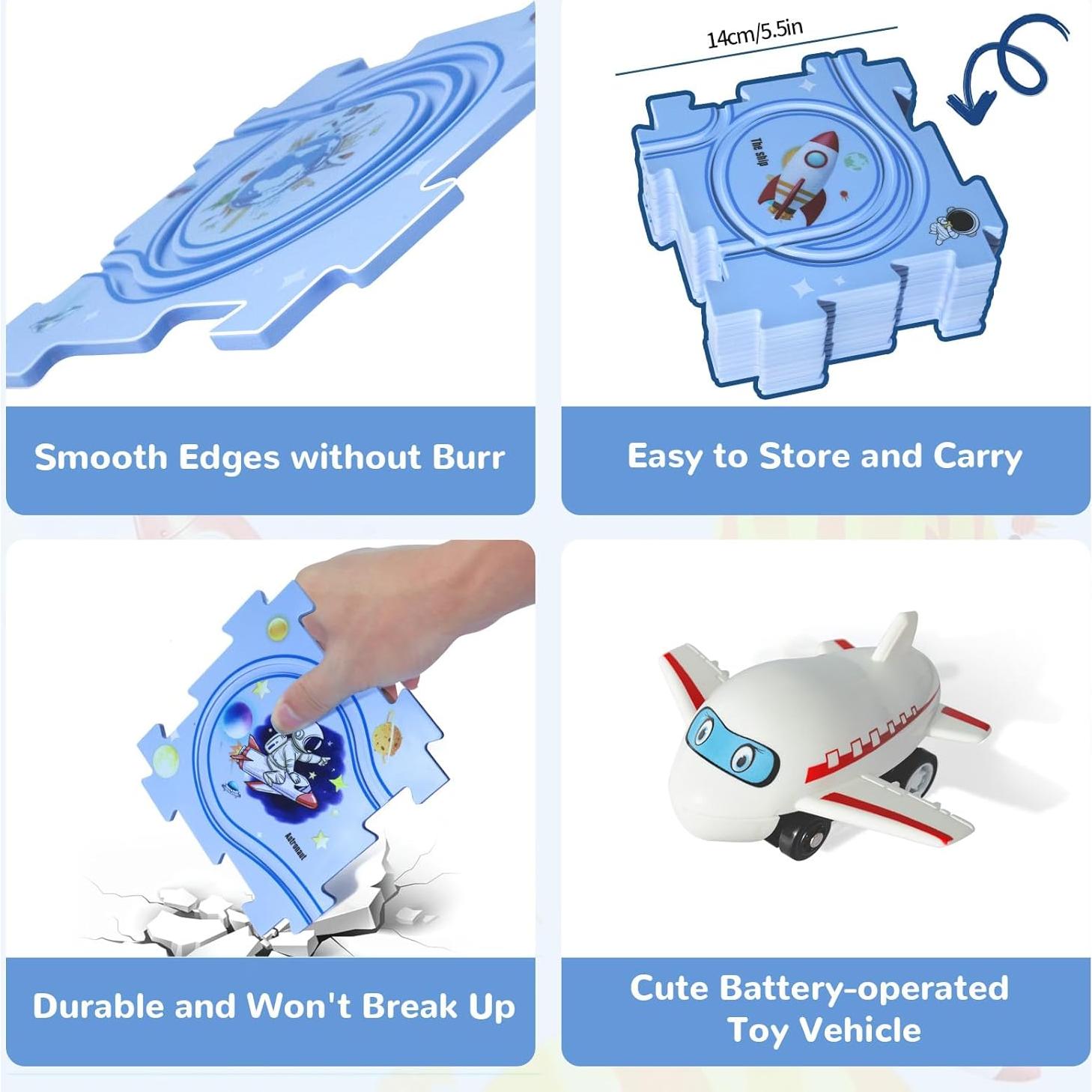 Rompecabezas de Piso XAZASTOV con Auto de Juguete 12 Piezas