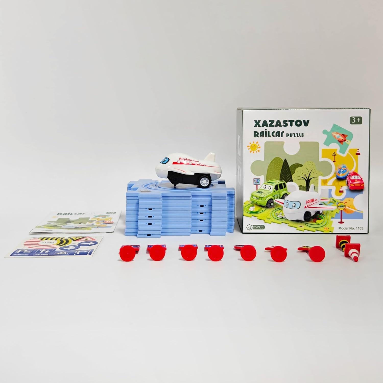 Rompecabezas de Piso XAZASTOV con Auto de Juguete 12 Piezas
