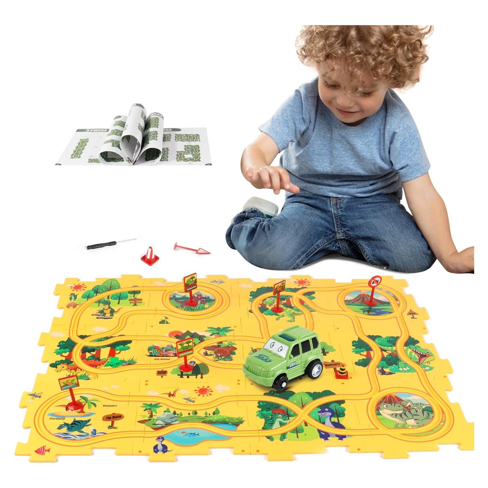 Rompecabezas de Piso XAZASTOV 12 Piezas Carros en Pista