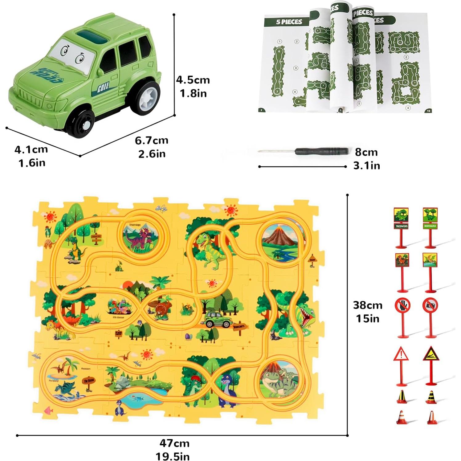 Rompecabezas de Piso XAZASTOV 12 Piezas Carros en Pista