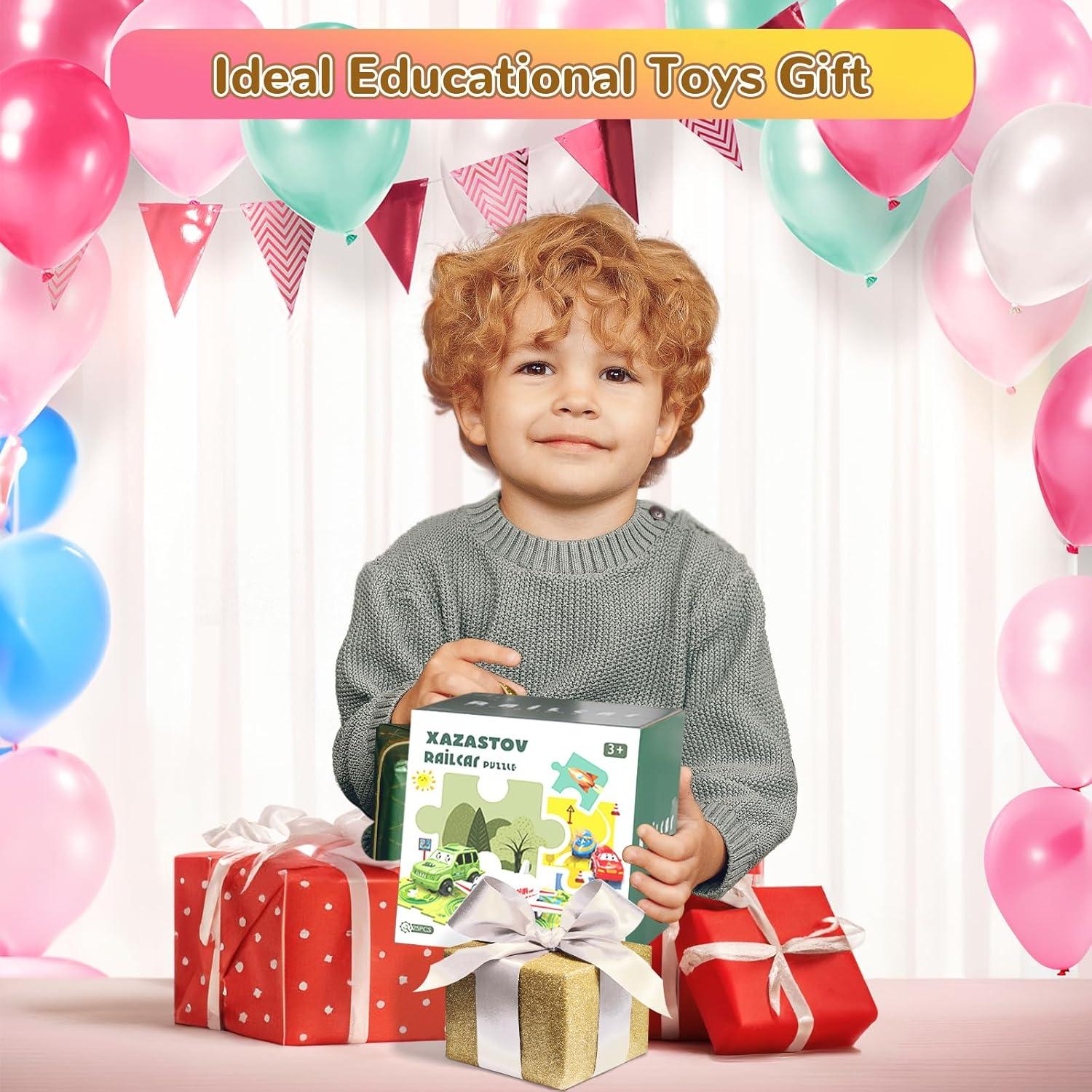 Rompecabezas de Piso XAZASTOV 12 Piezas Carros en Pista