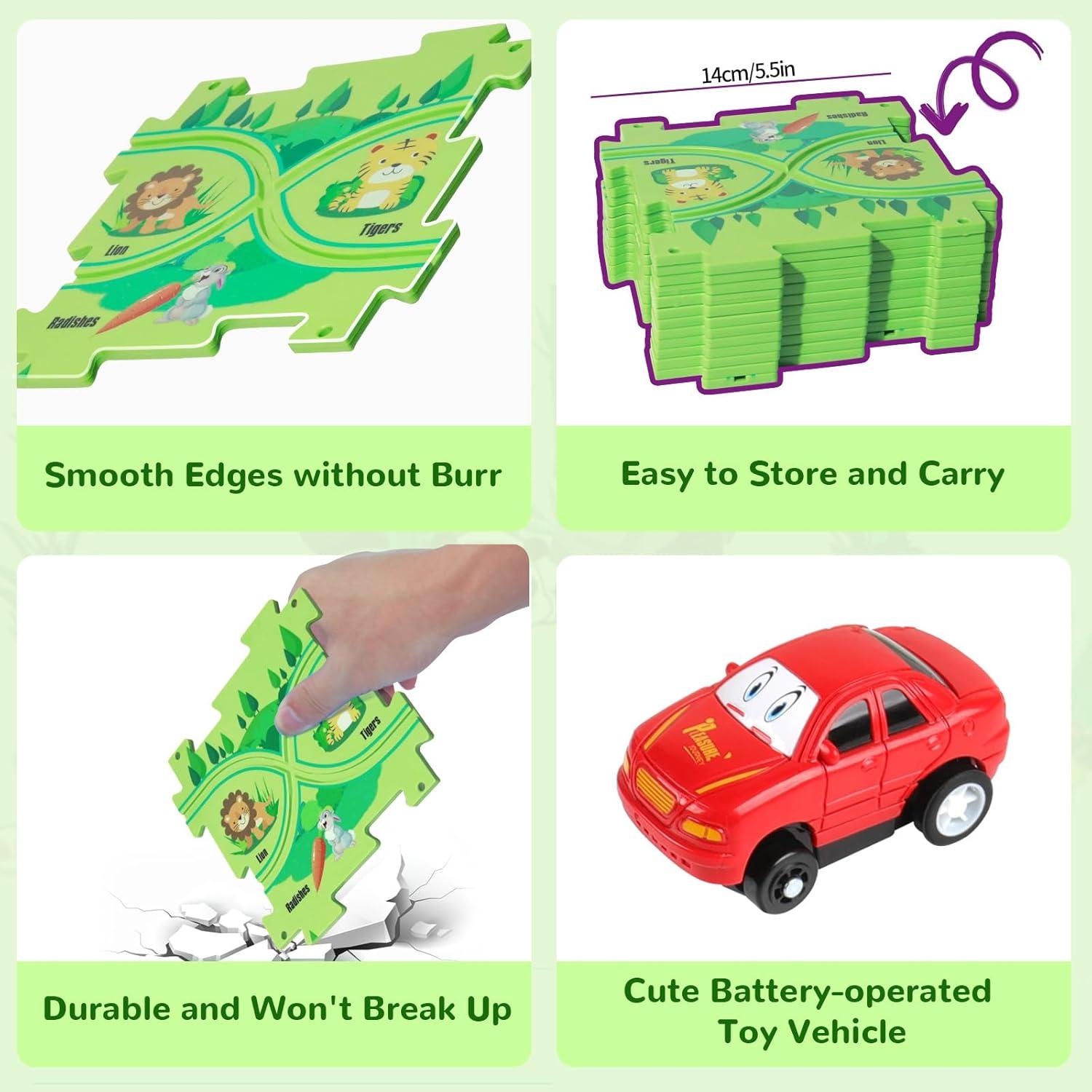 Puzzle de Pista de Carros XAZASTOV 12 Piezas para Niños