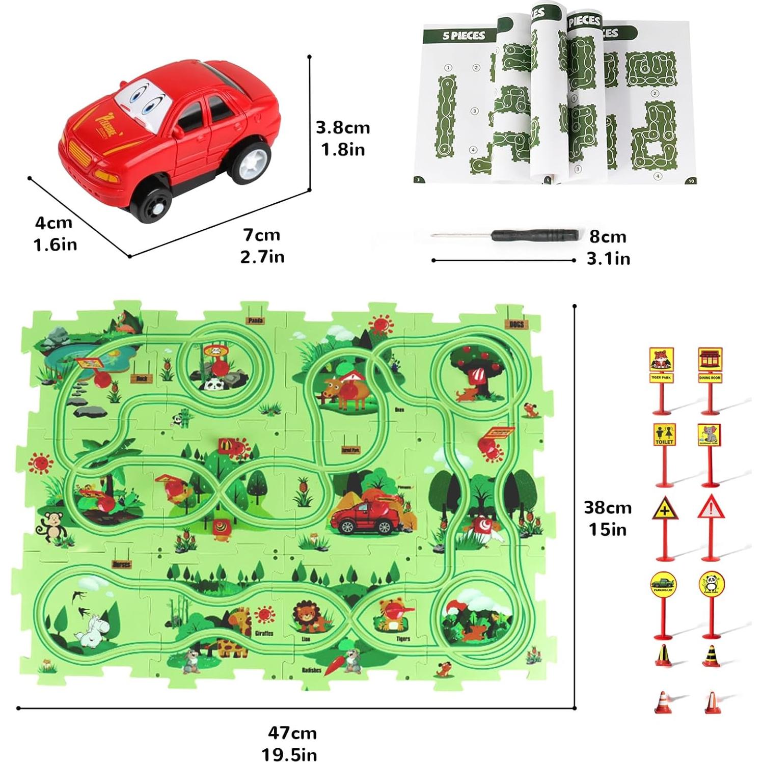 Puzzle de Pista de Carros XAZASTOV 12 Piezas para Niños