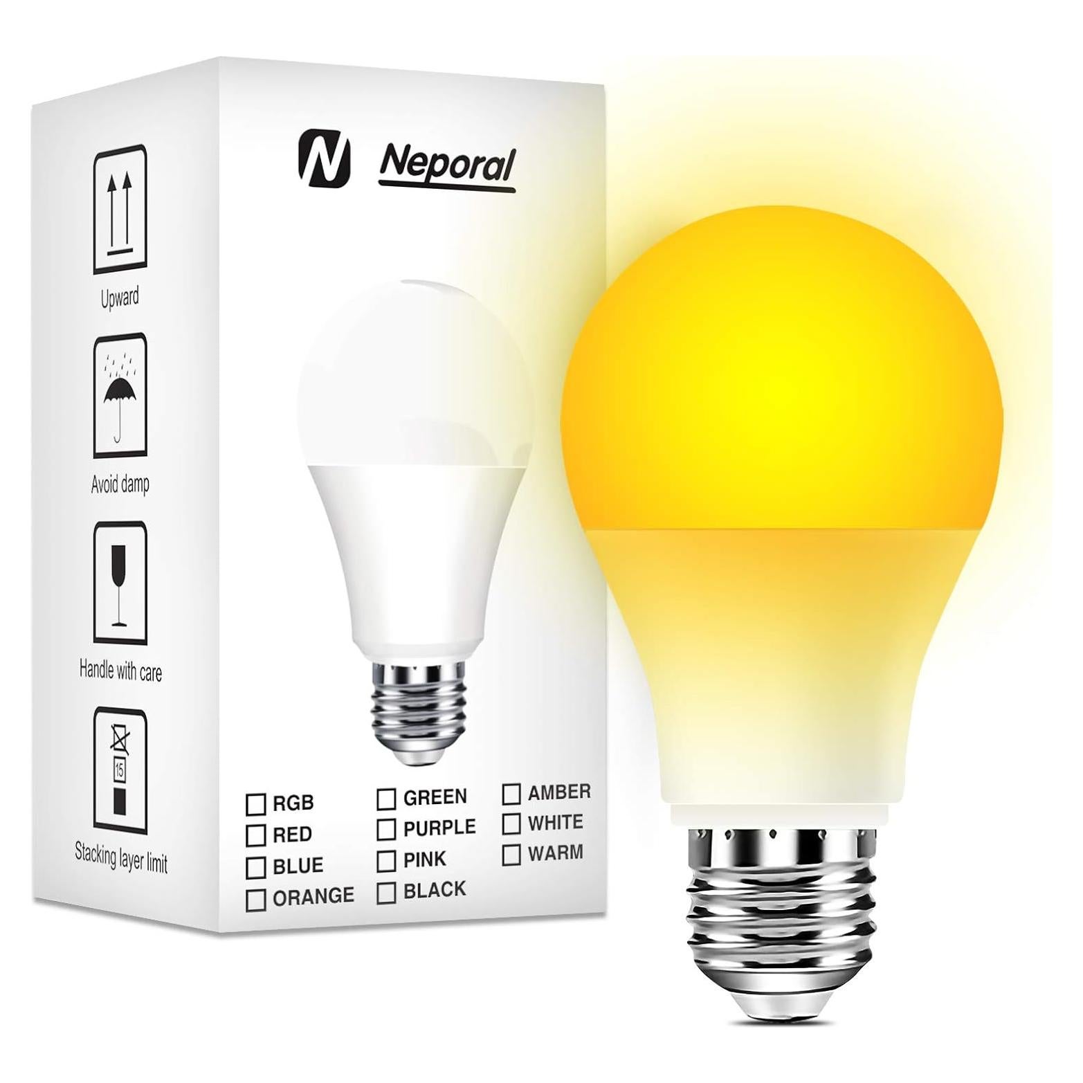 Bombillas LED Ámbar Neporal 9W, luz cálida 800 lúmenes