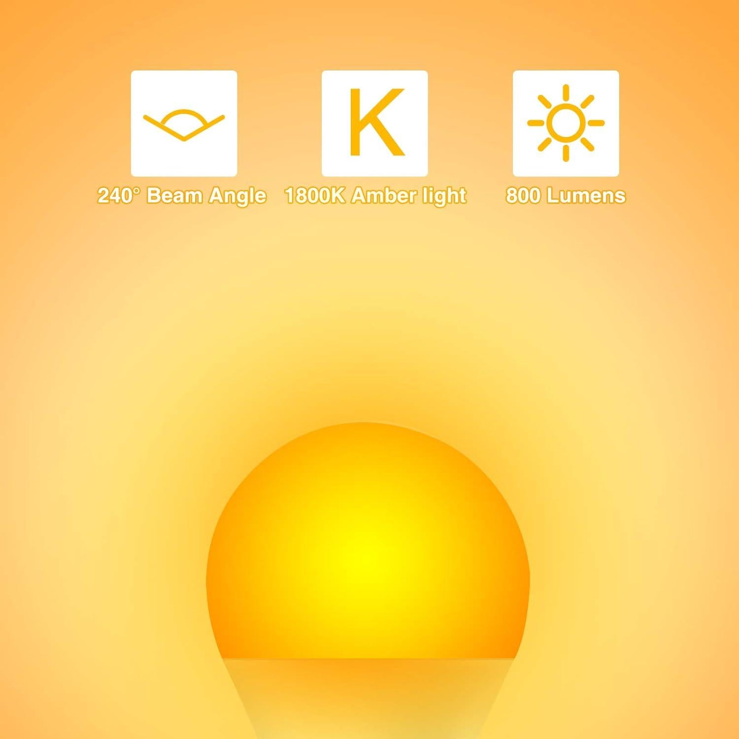 Bombillas LED Ámbar Neporal 9W, luz cálida 800 lúmenes