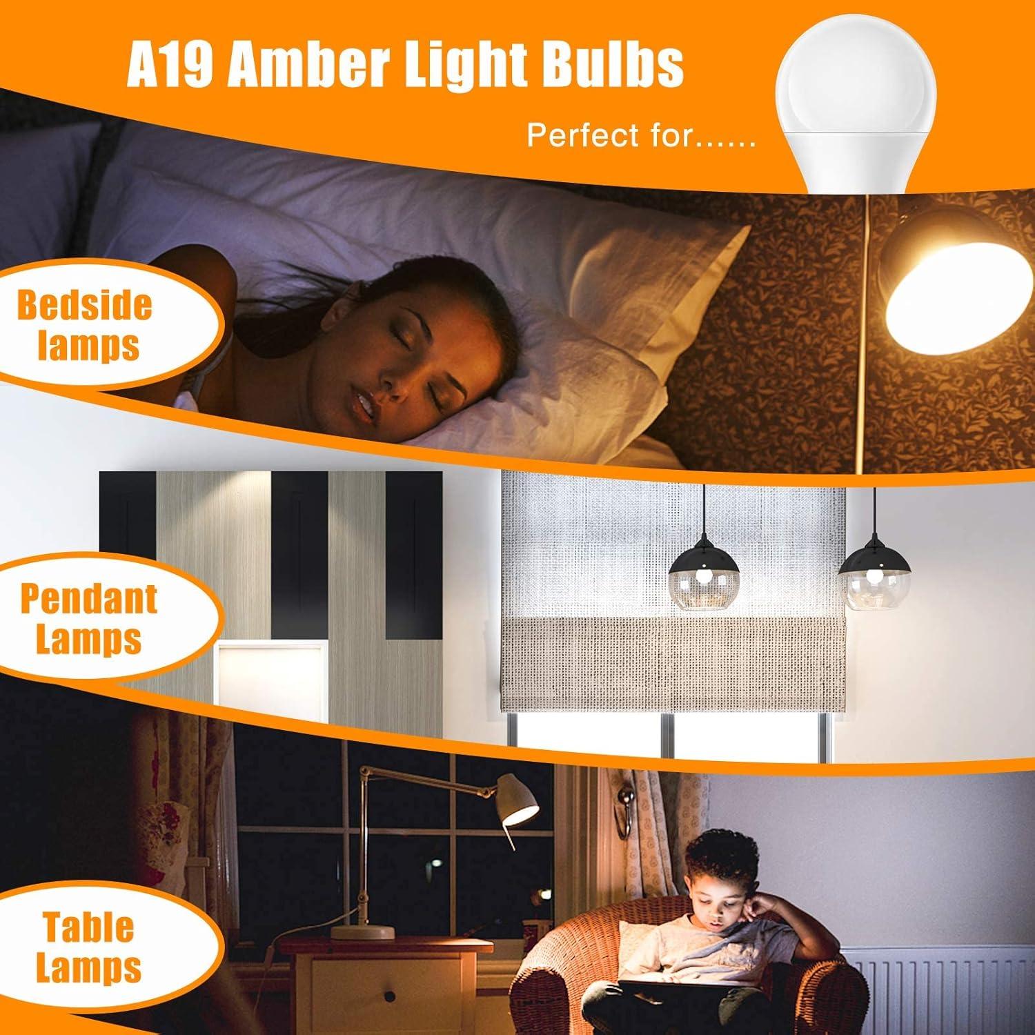Bombillas LED Ámbar Neporal 4PK 9W Luz Suave 1800K
