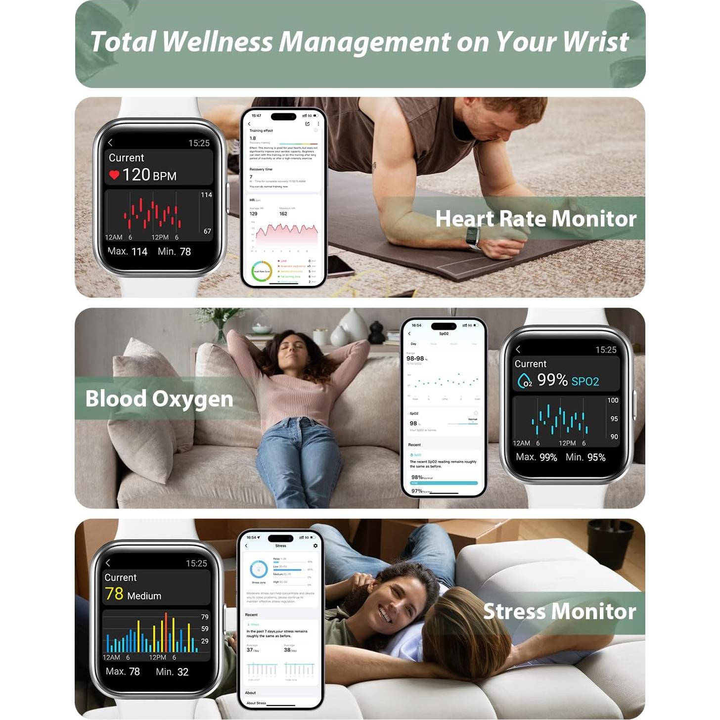 Reloj Inteligente Tensky 1.8" Bluetooth con Alexa y Fitness