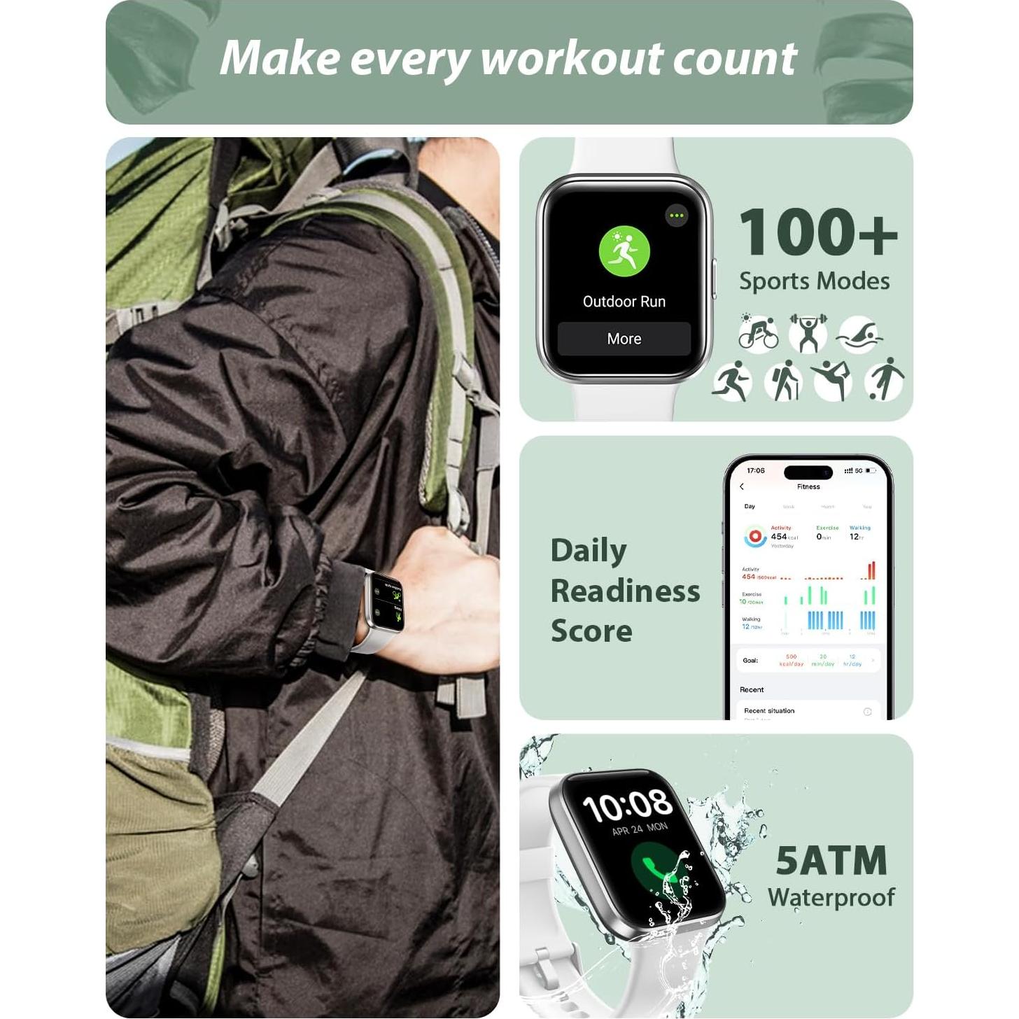 Reloj Inteligente Tensky 1.8" Bluetooth con Alexa y Fitness