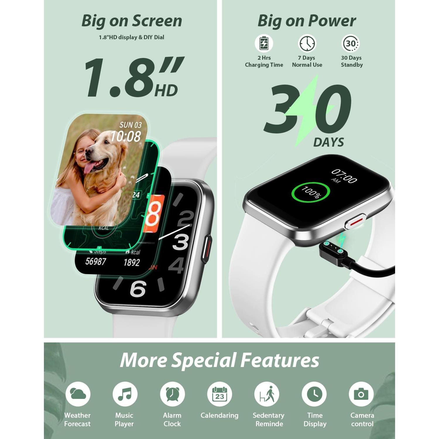 Reloj Inteligente Tensky 1.8" Bluetooth con Alexa y Fitness