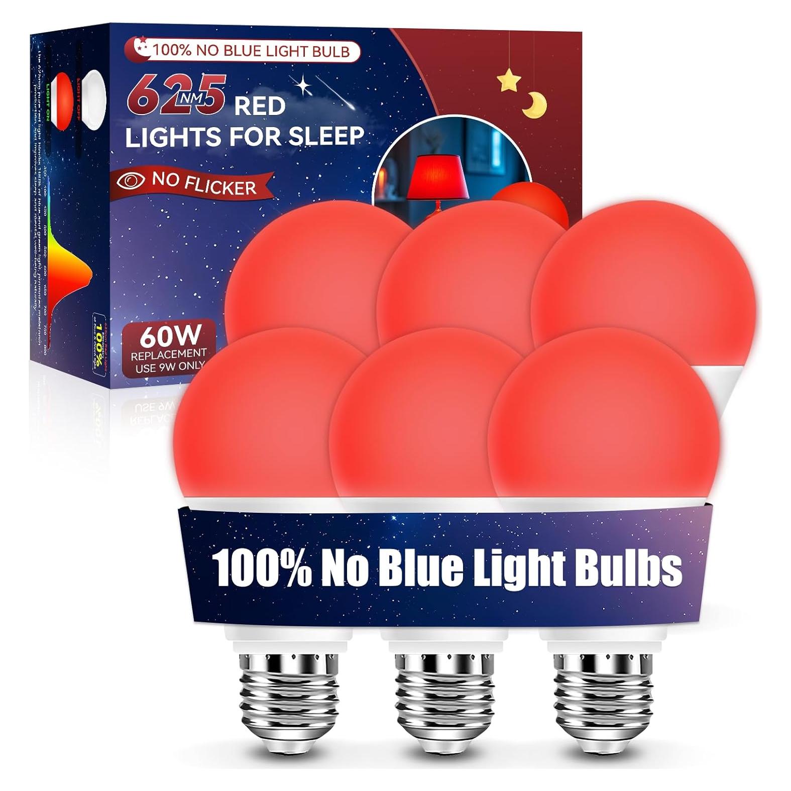 Bombillas LED rojas Neporal 9W, 100% bloqueo luz azul