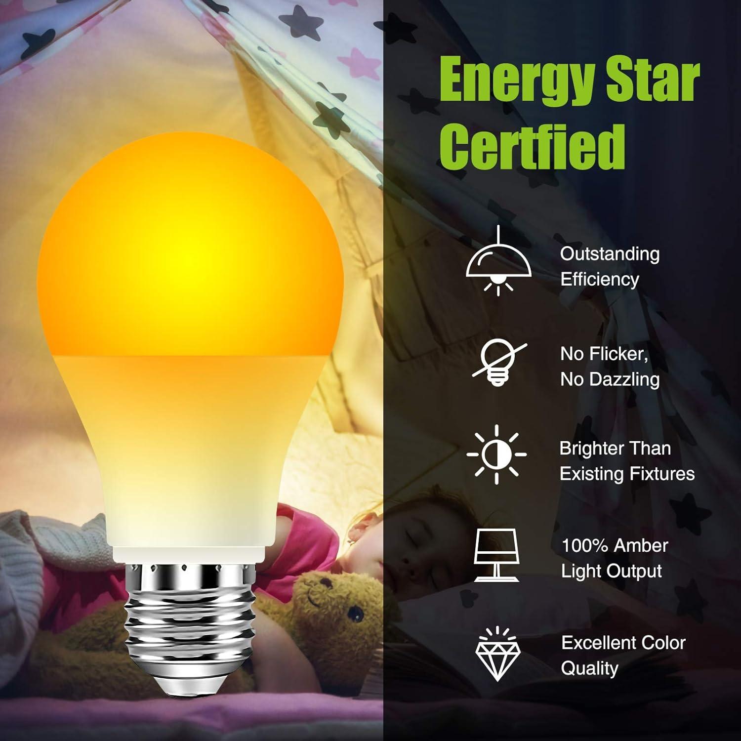 Bombillas LED Ámbar Neporal 9W, luz cálida 1800K, 1 paquete