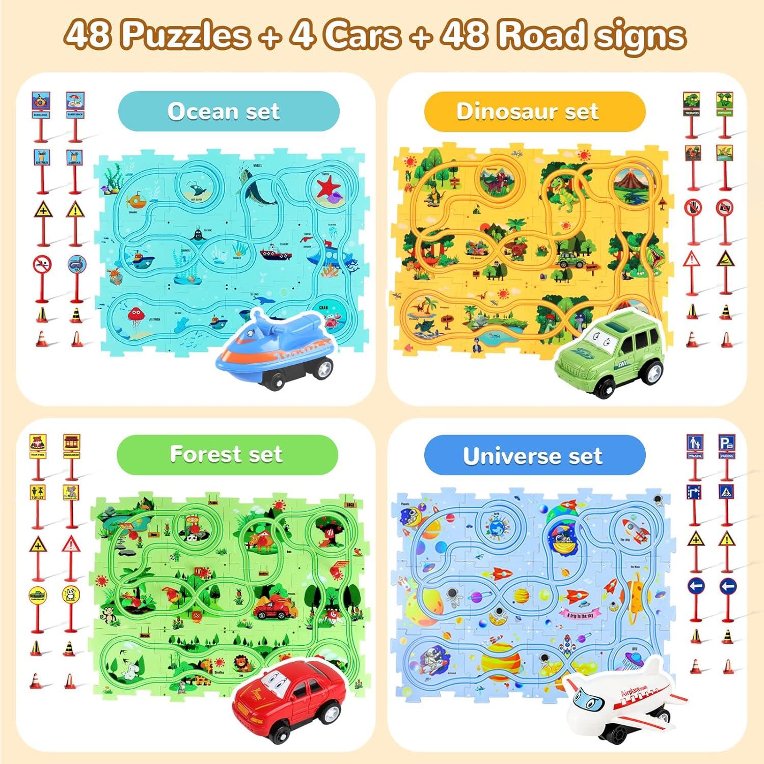Puzzle Racer FC 100 Piezas Pista de Autos para Niños
