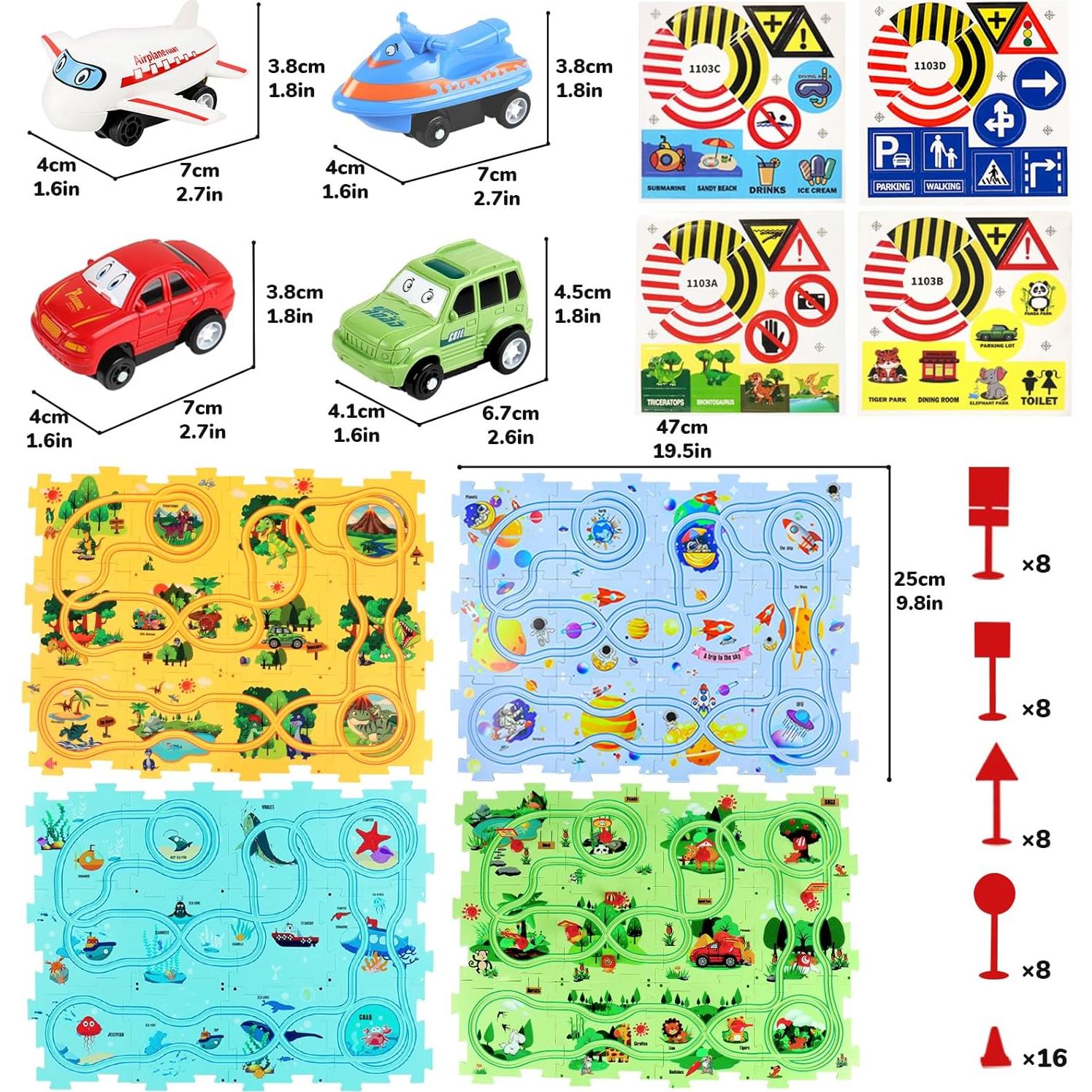 Puzzle Racer FC 100 Piezas Pista de Autos para Niños