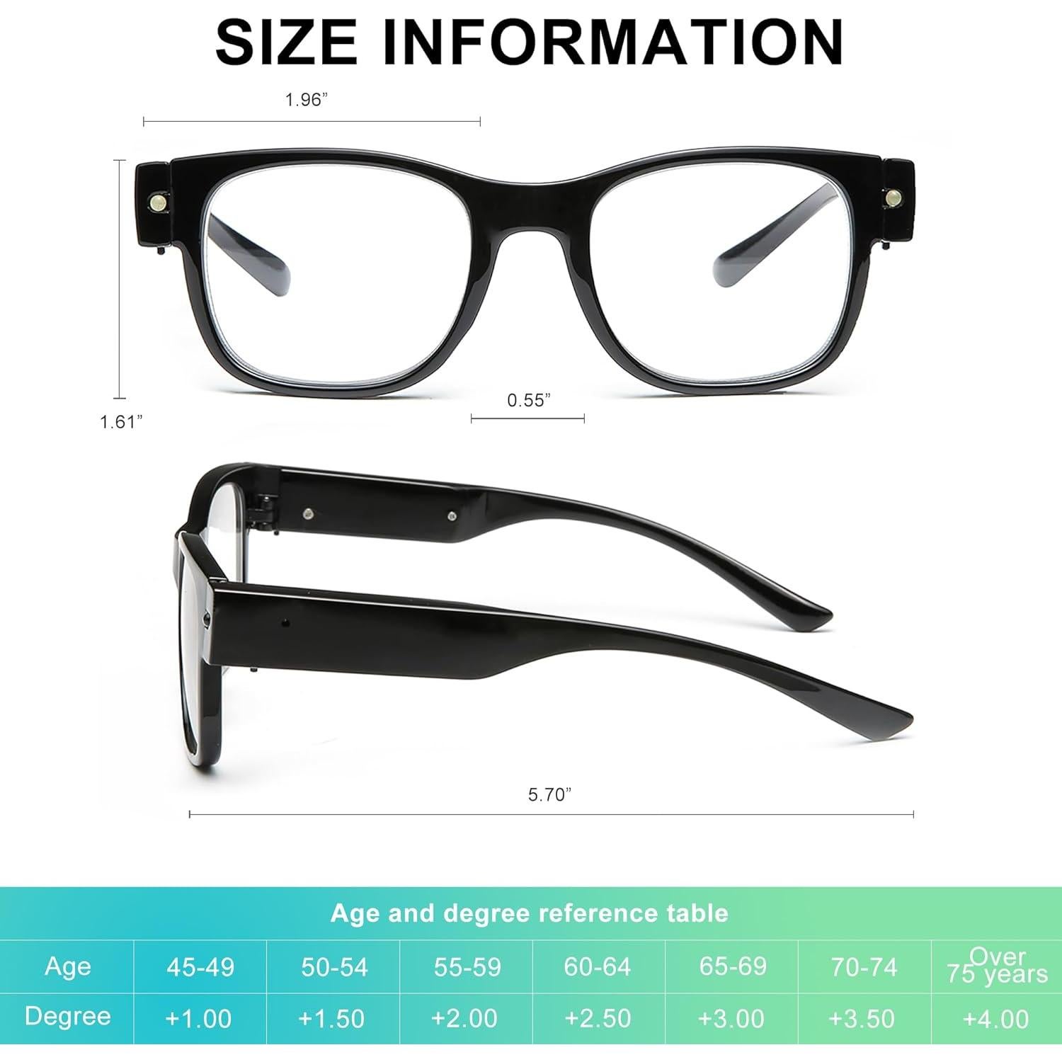 Gafas de lectura SKYWAY con luces LED recargables 3.0x