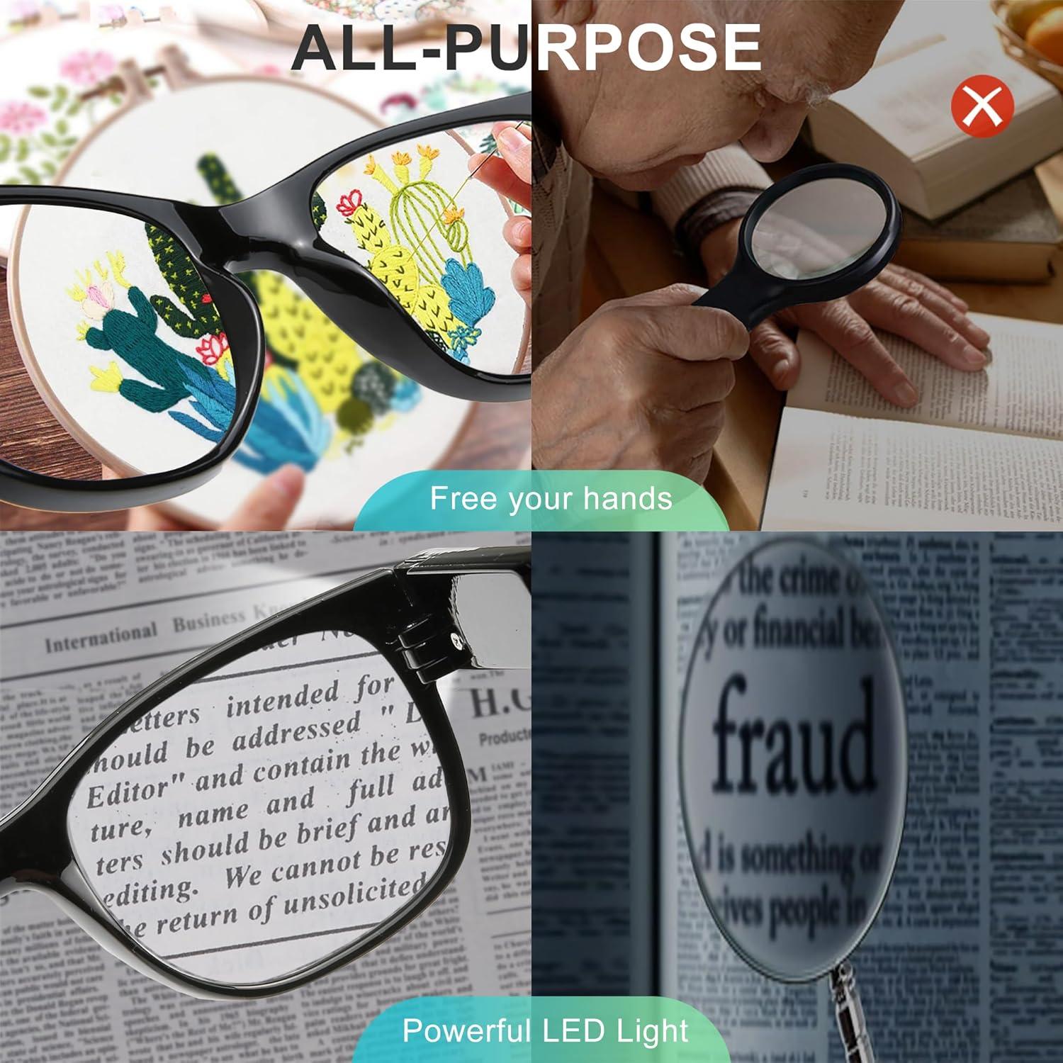 Gafas de lectura SKYWAY con luz LED recargable 3.0x