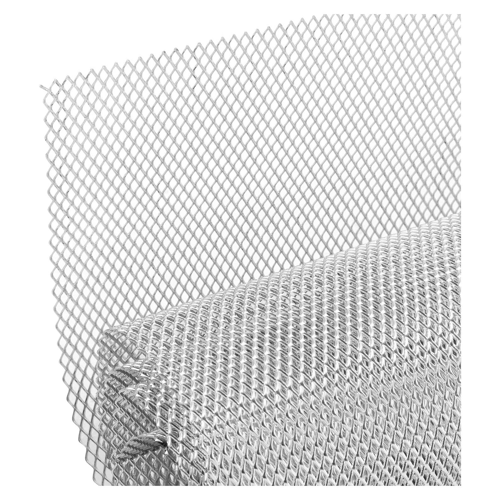 Malla de Parrilla Automotriz AggAuto 102x33cm Plateada 3x6mm