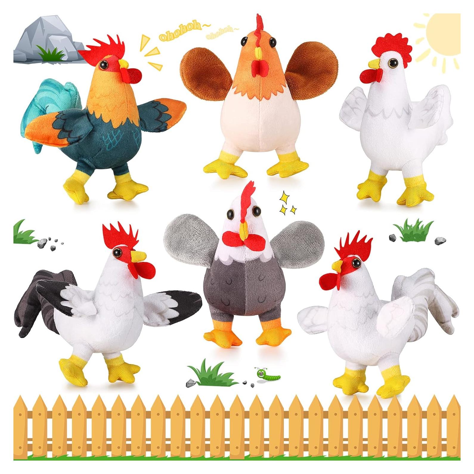 Kasyat 6 Piezas Juguetes de Peluche Animales de Granja