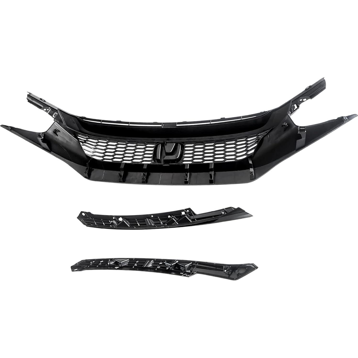 Rejilla del Capó Panal Negra Brillante Honda Civic 2016-2018