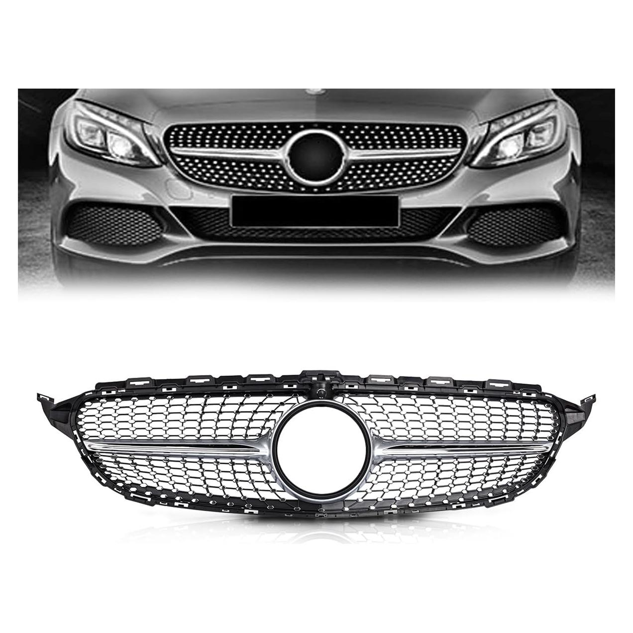 Rejilla Frontal KARPAL Plata Compatible Mercedes Benz W205 2015-2018