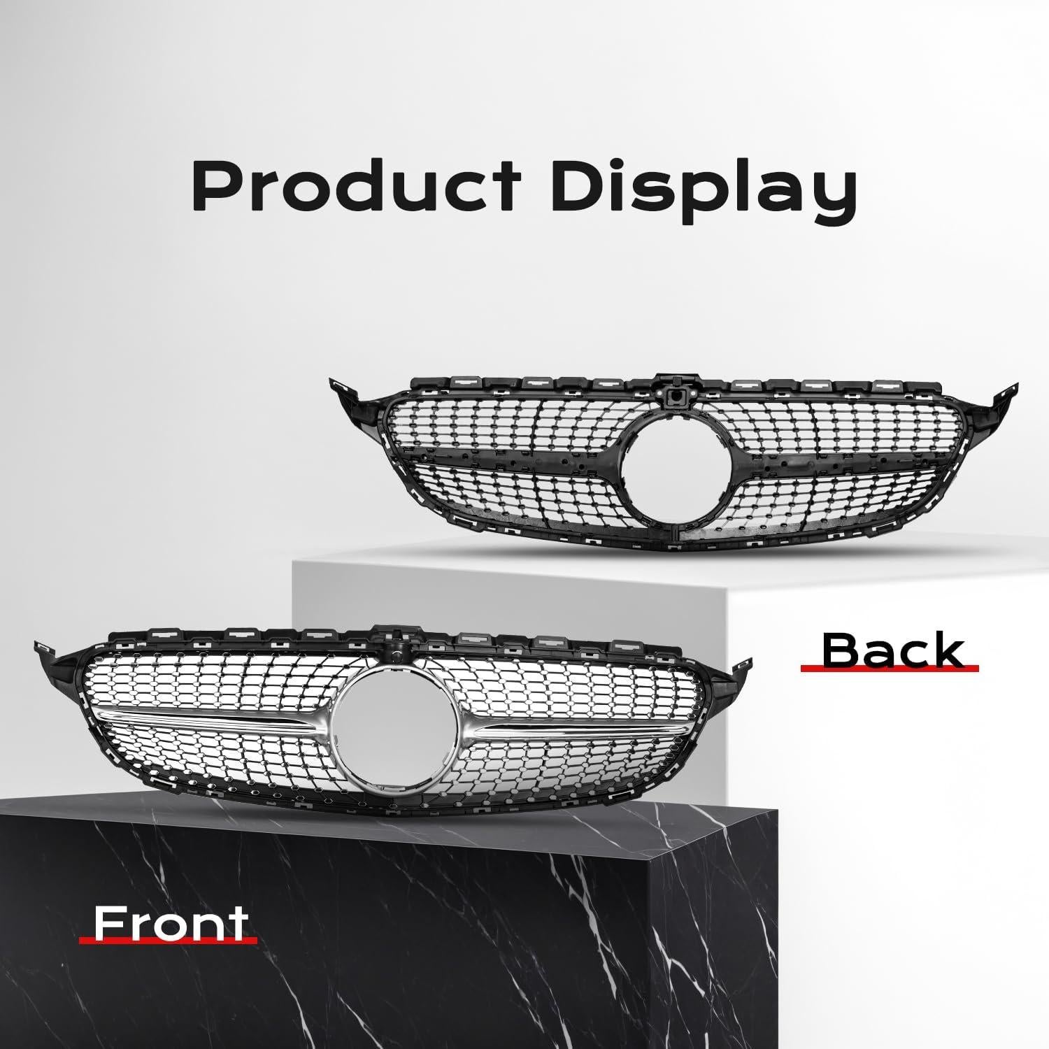 Rejilla Frontal KARPAL Plata Compatible Mercedes Benz W205 2015-2018