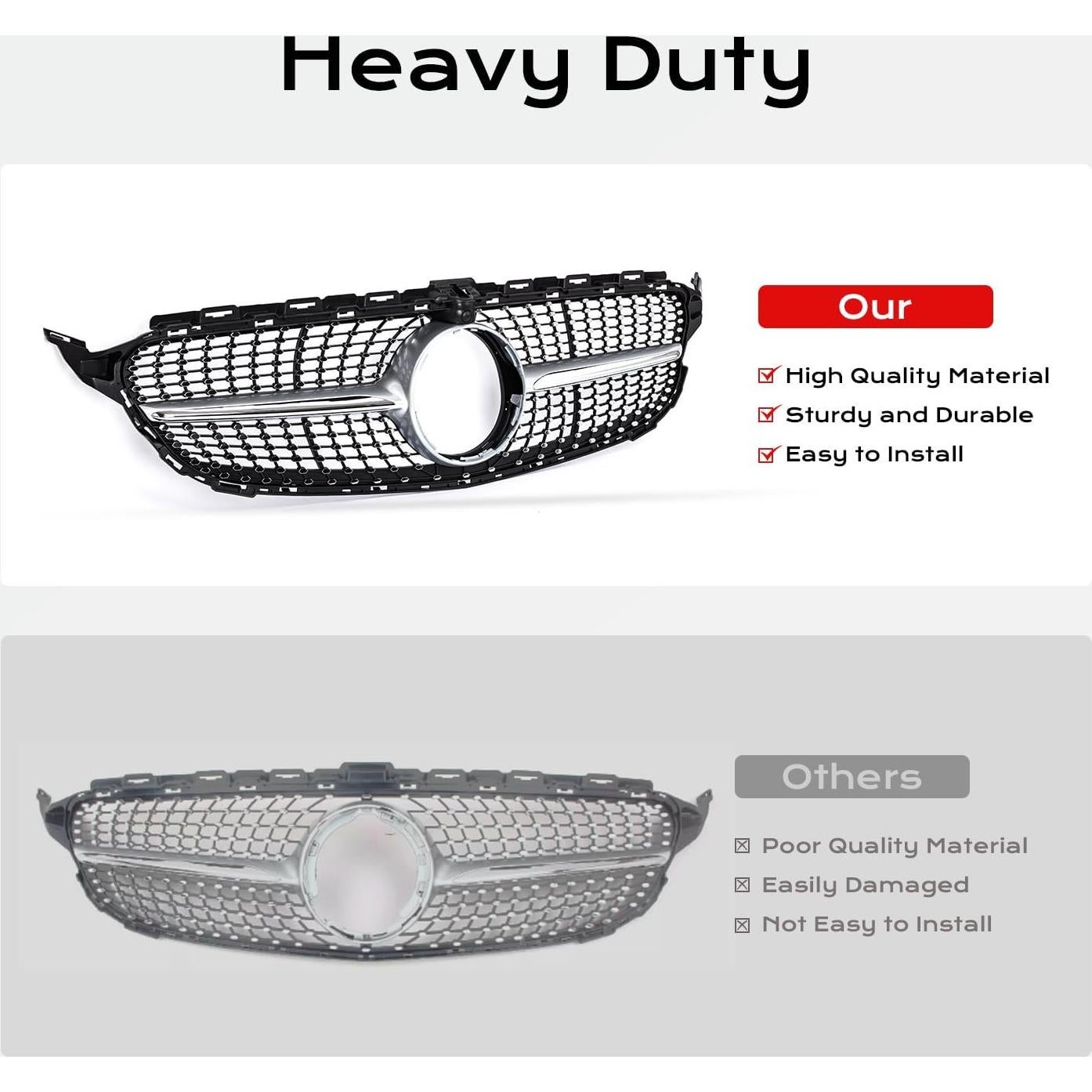 Rejilla Frontal KARPAL Plata Compatible Mercedes Benz W205 2015-2018