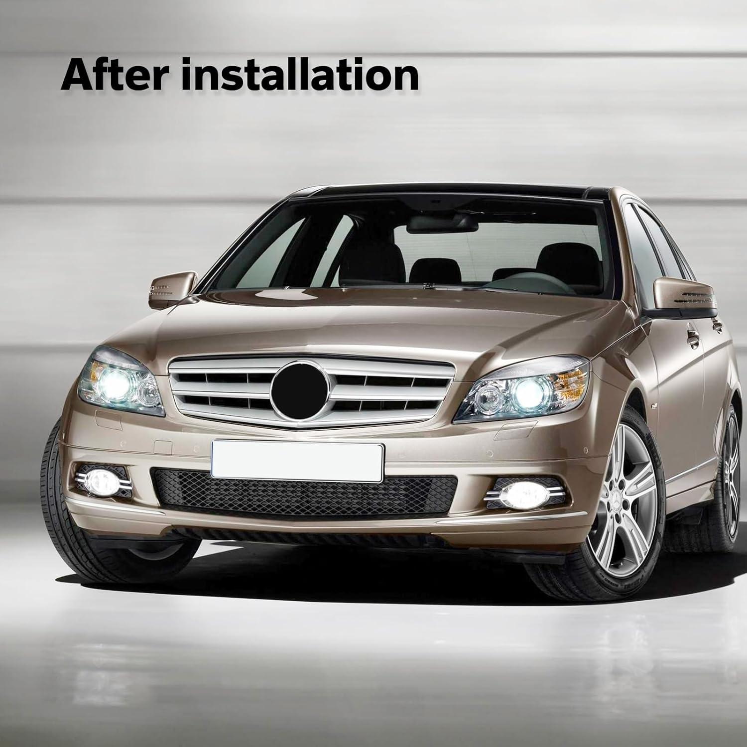 Parrilla de Parachoques Delantera Negra Titanium Plus para Mercedes C230 C250 C300 C350 2008-2011