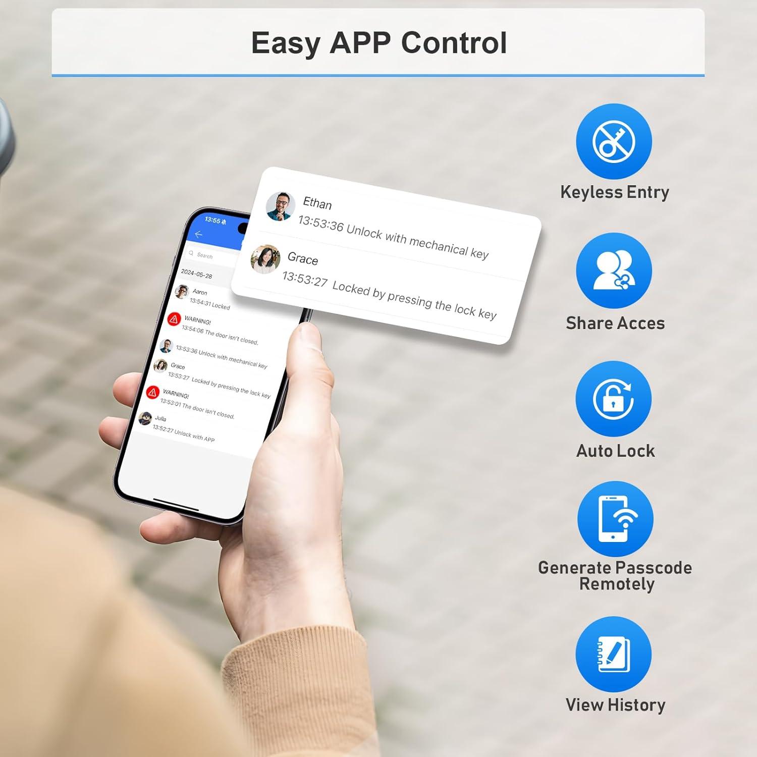 Cerradura Inteligente ApeStellar DK02S Wi-Fi con Teclado