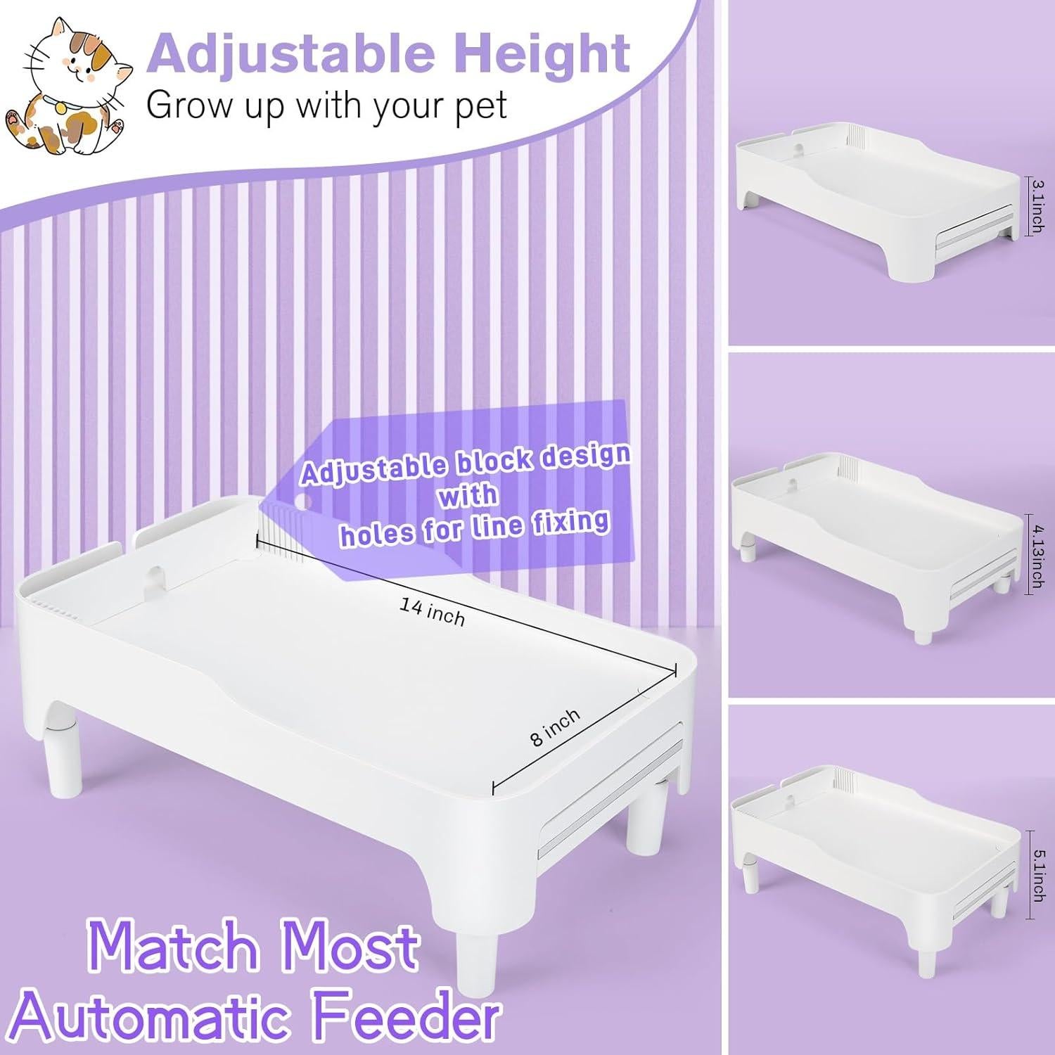 Soporte Elevado para Comedero de Gatos BEBOBLY Ajustable