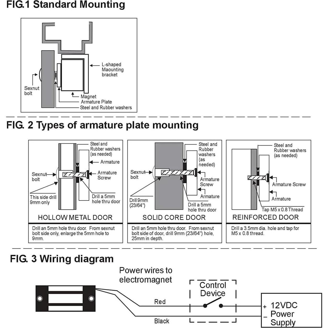 Cerradura Electromagnética Doble Puerta 600lbs Guanghuifeng