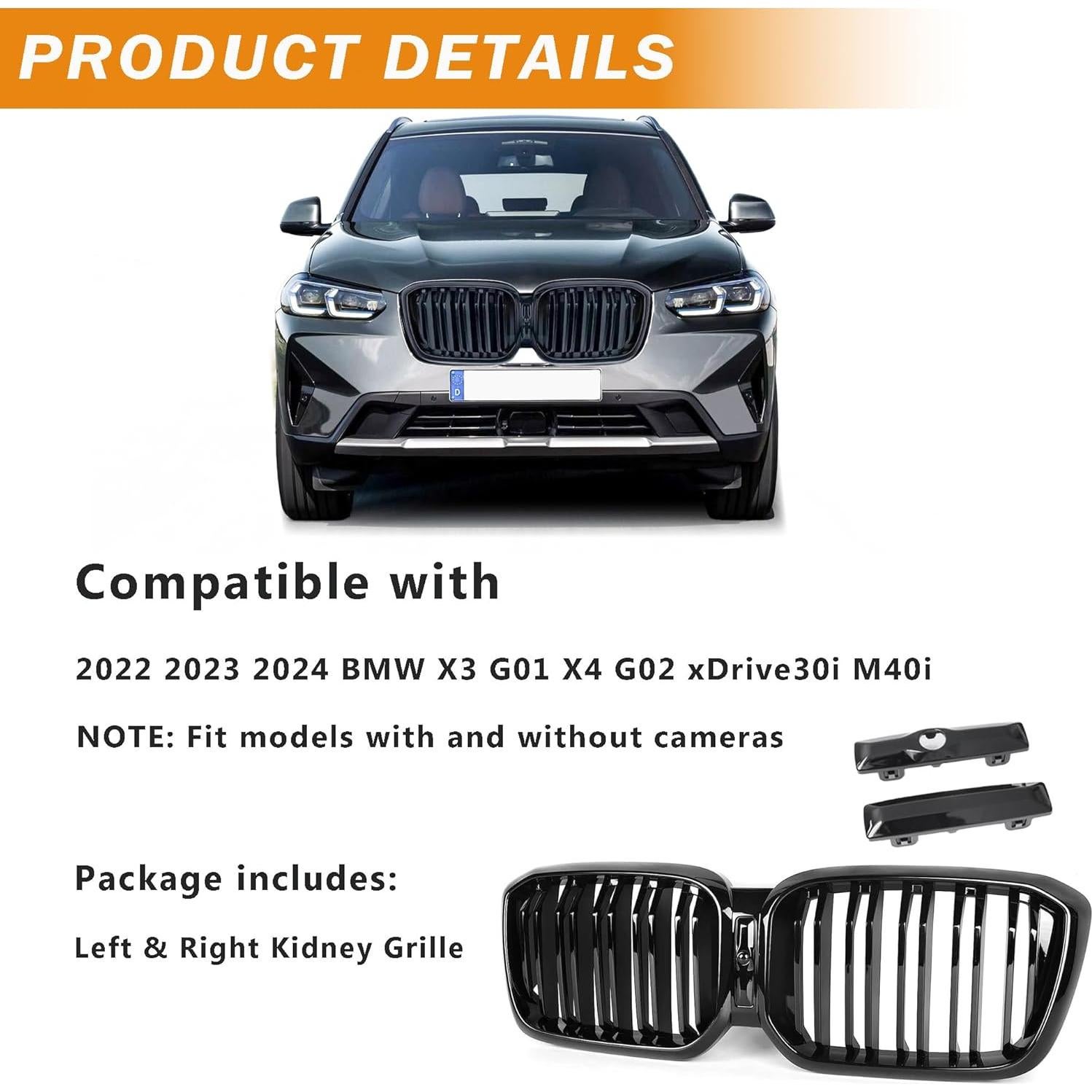Parrilla Frontal Riñón Corkiauto para BMW X3 X4 2022-2024